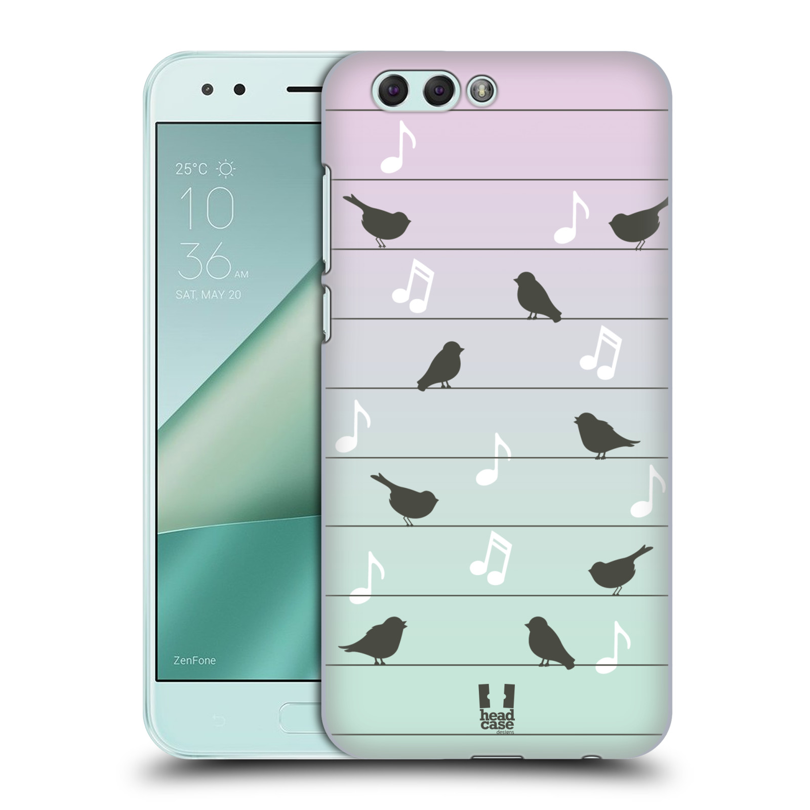 HEAD CASE plastový obal na mobil Asus Zenfone 4 ZE554KL vzor Ptáček zpěváček noty na drátě