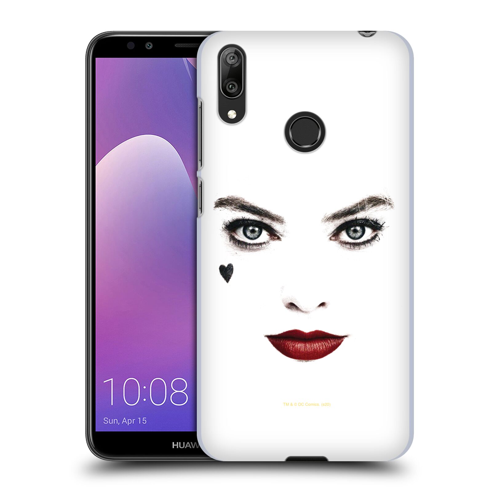 Pouzdro na mobil Huawei Y7 2019 - HEAD CASE - DC komix Harely Quinn - tvář