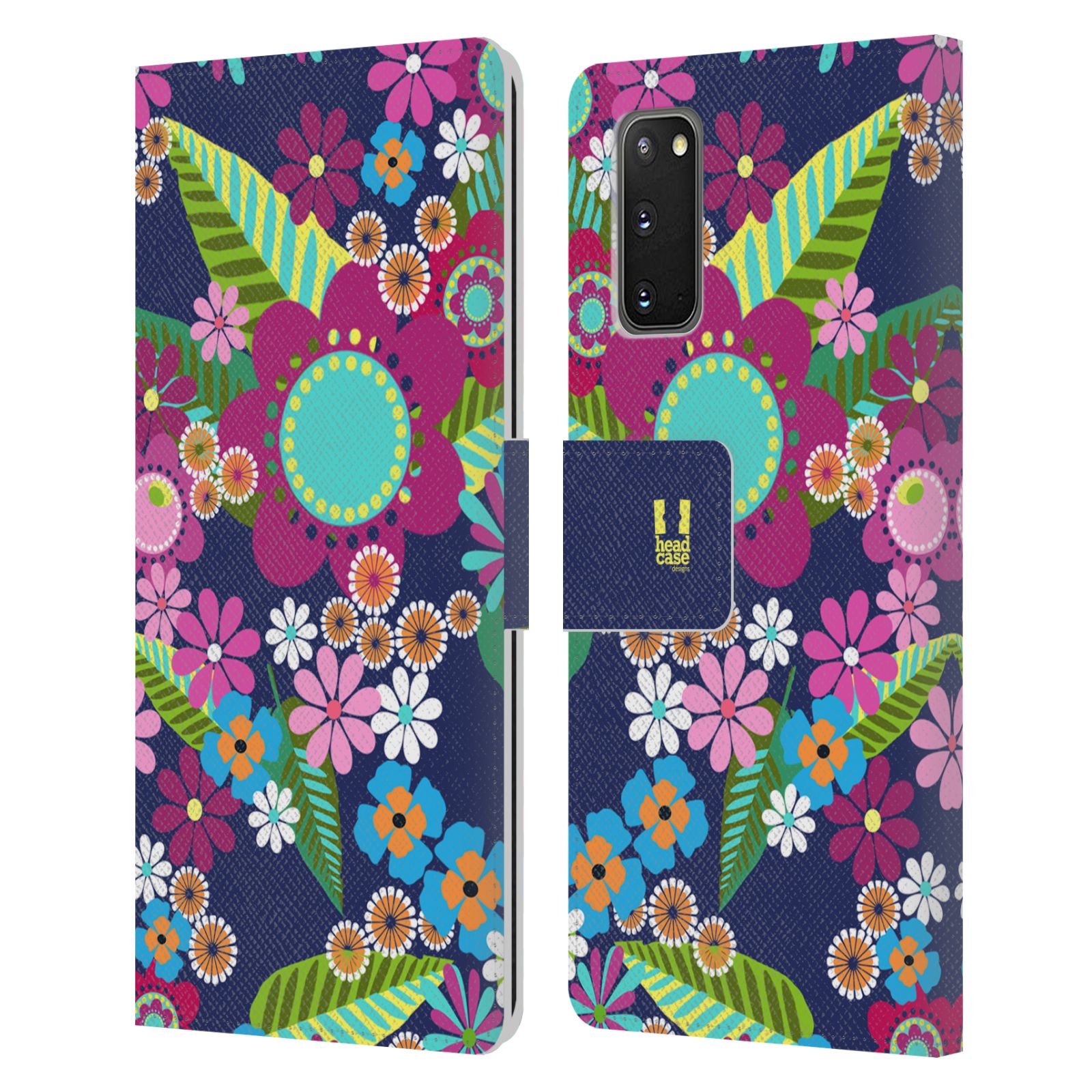 Pouzdro na mobil Samsung Galaxy S20 BOTANIKA barevné květy modrá