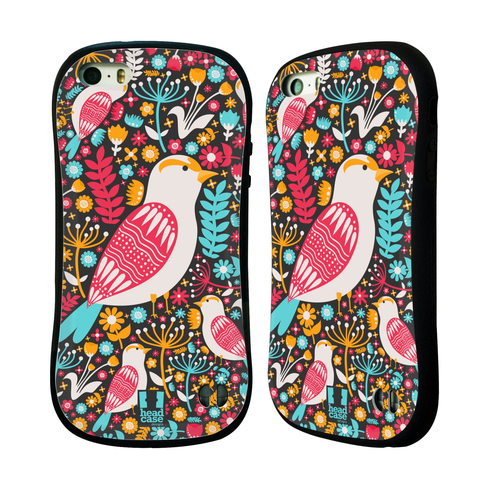 HEAD CASE silikon/plast odolný obal na mobil Apple Iphone 5/5S vzor kreslení ptáci dlask obecný