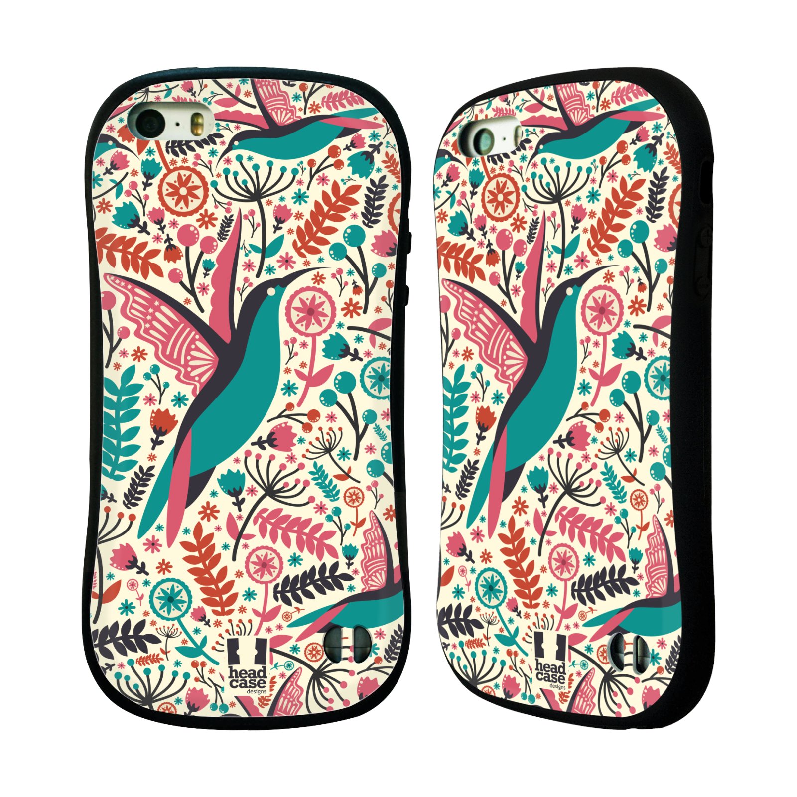 HEAD CASE silikon/plast odolný obal na mobil Apple Iphone 5/5S vzor kreslení ptáci kolibřík