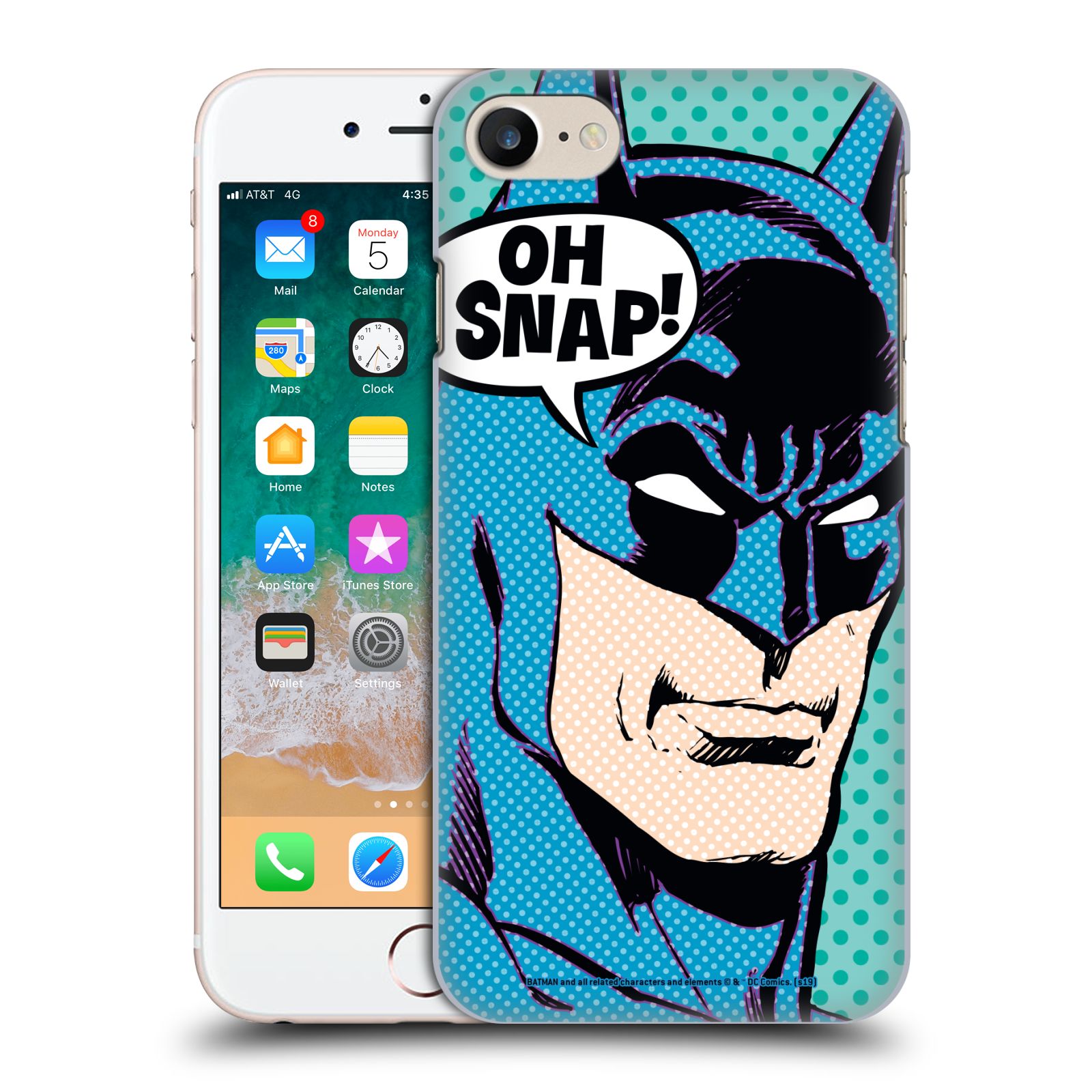 Pouzdro na mobil Apple Iphone 7/8 - HEAD CASE - DC komix Batman Pop Art tvář