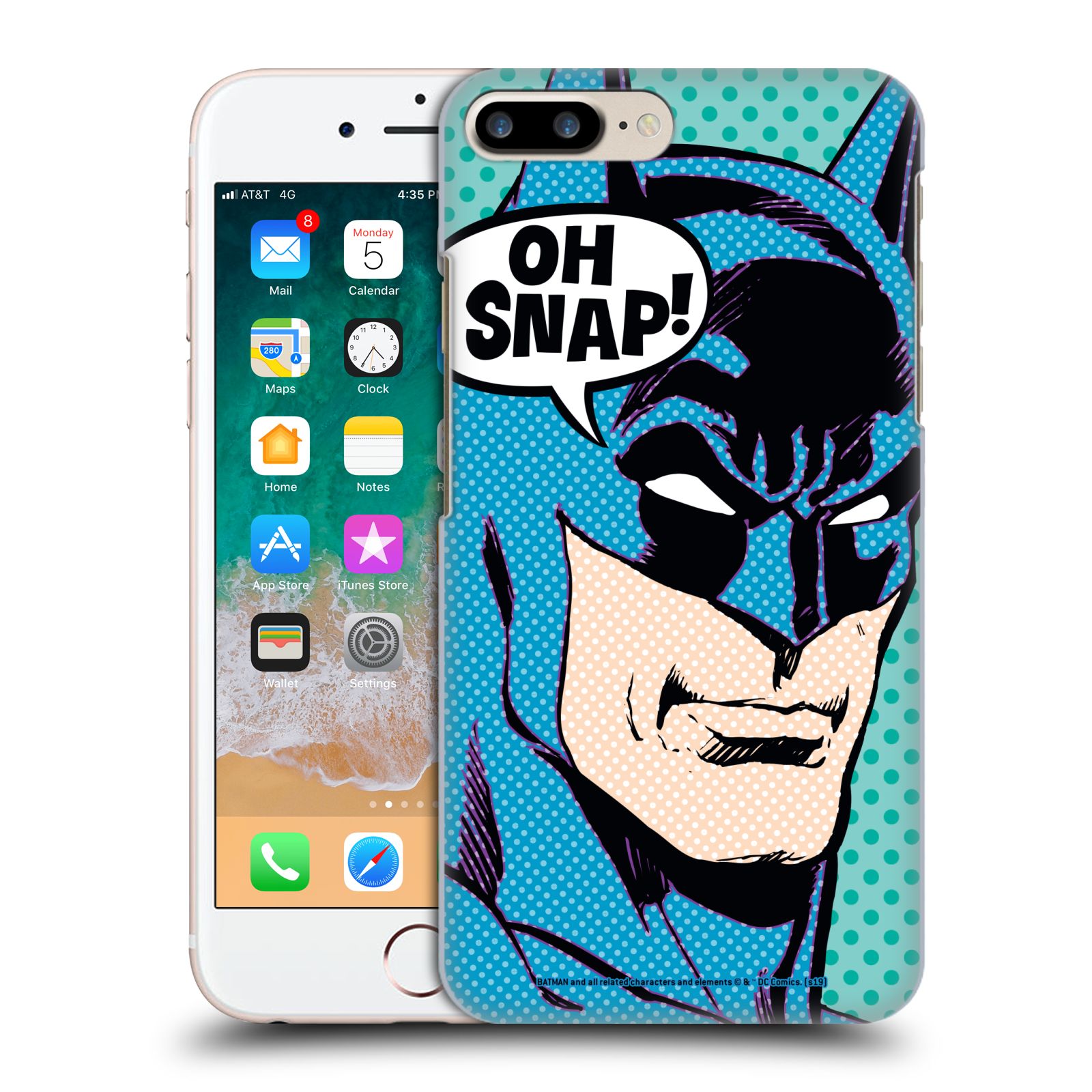 Pouzdro na mobil Apple Iphone 7/8 PLUS - HEAD CASE - DC komix Batman Pop Art tvář
