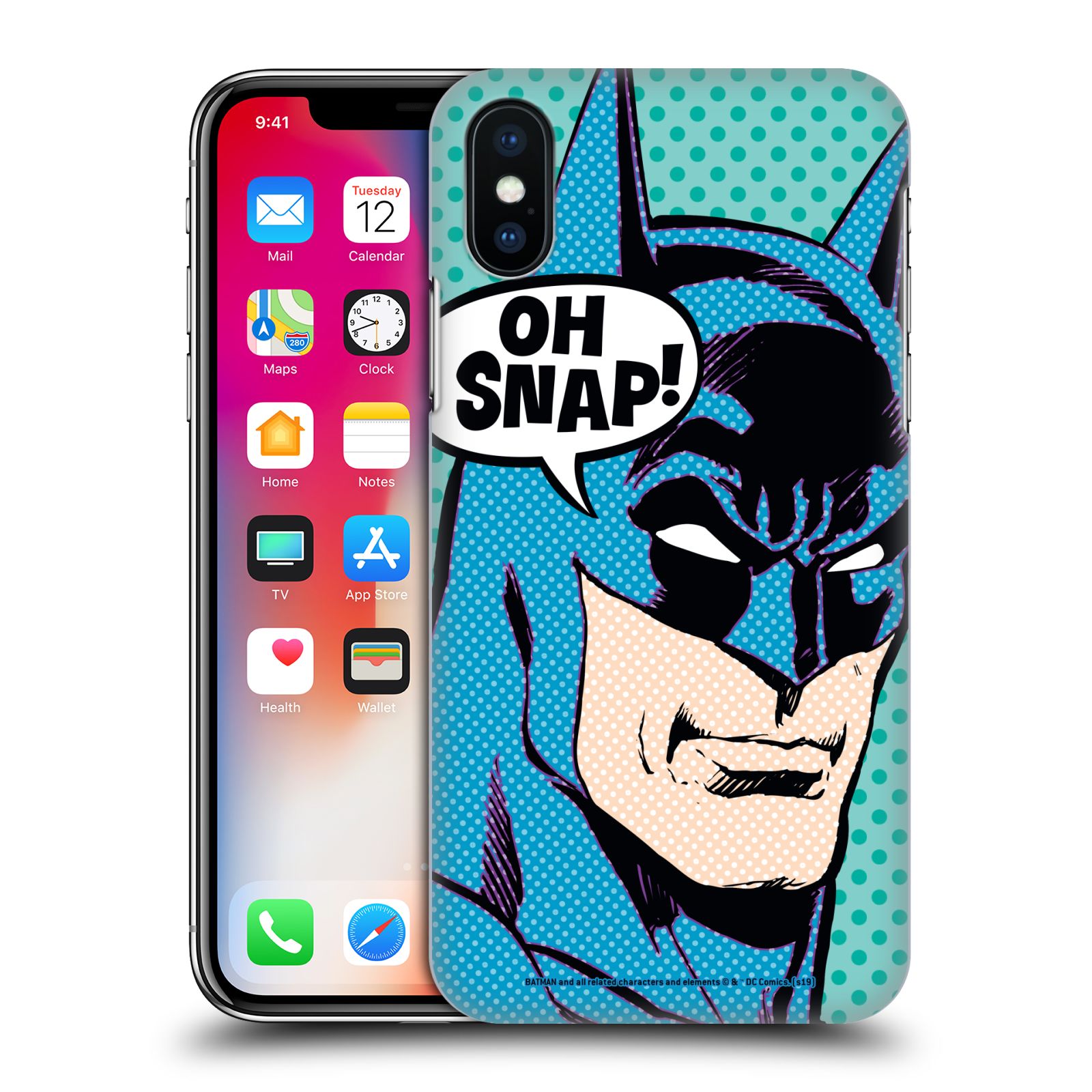Pouzdro na mobil Apple Iphone X/XS - HEAD CASE - DC komix Batman Pop Art tvář