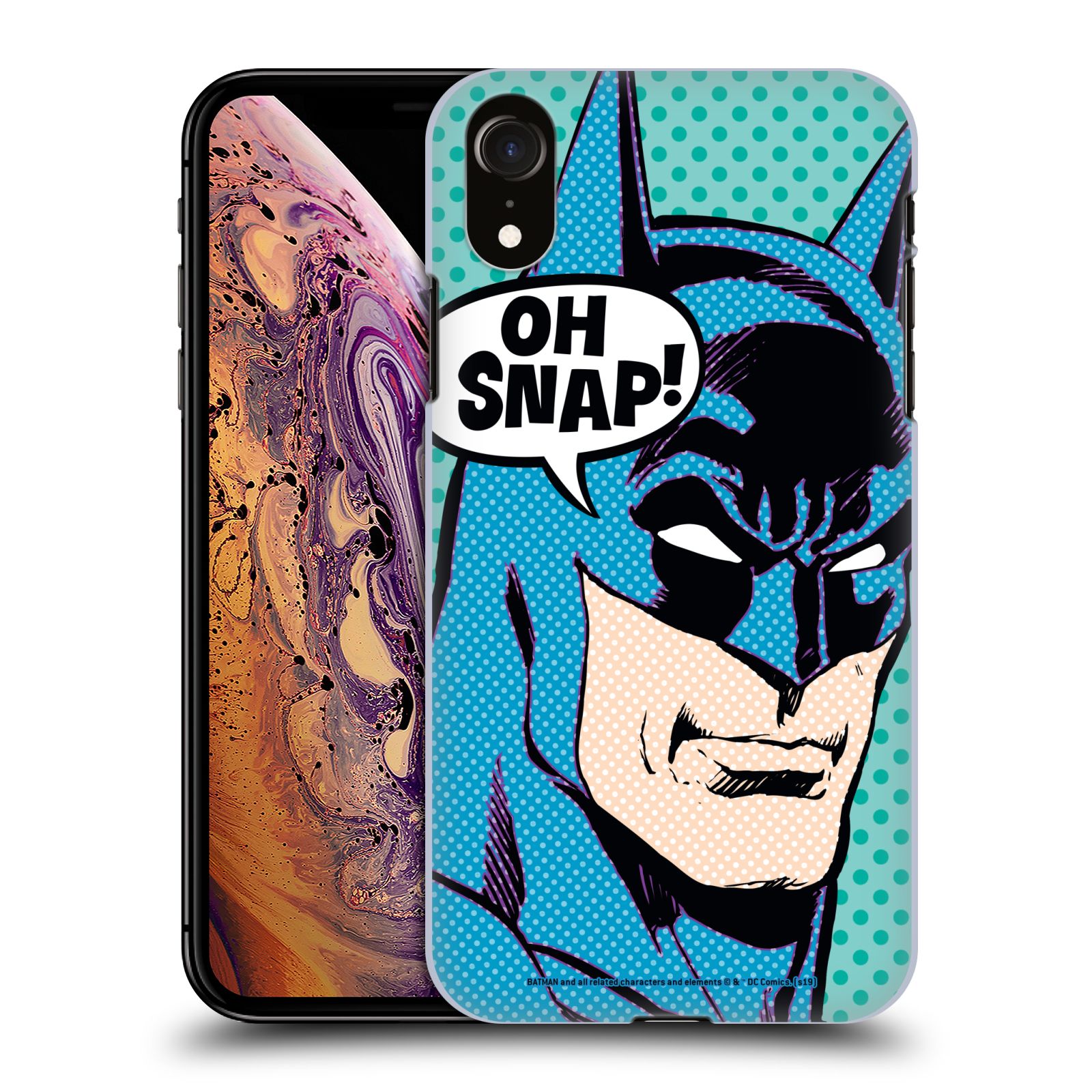 Pouzdro na mobil Apple Iphone XR - HEAD CASE - DC komix Batman Pop Art tvář