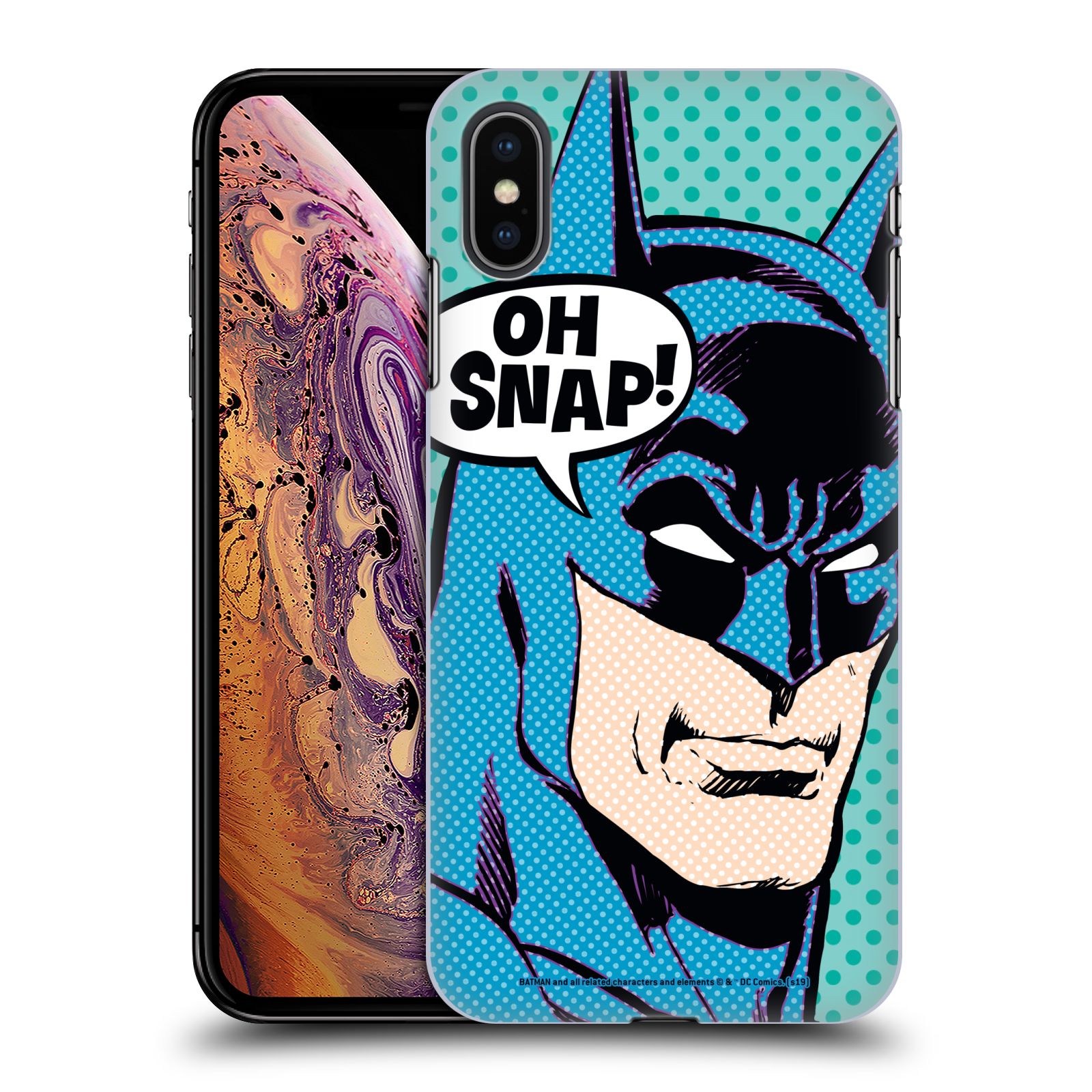 Pouzdro na mobil Apple Iphone XS MAX - HEAD CASE - DC komix Batman Pop Art tvář