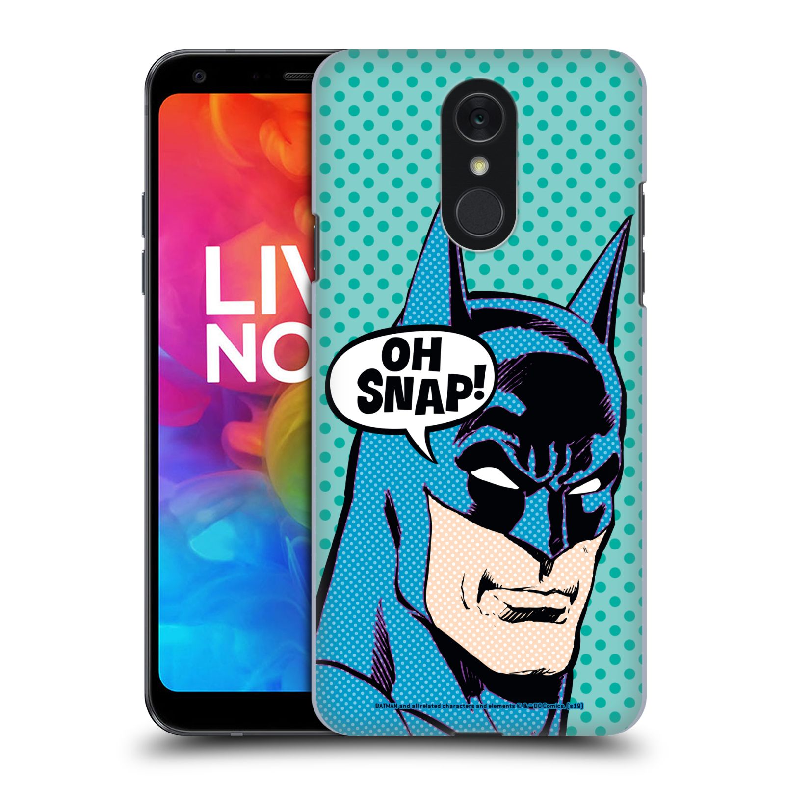Pouzdro na mobil LG Q7 - HEAD CASE - DC komix Batman Pop Art tvář