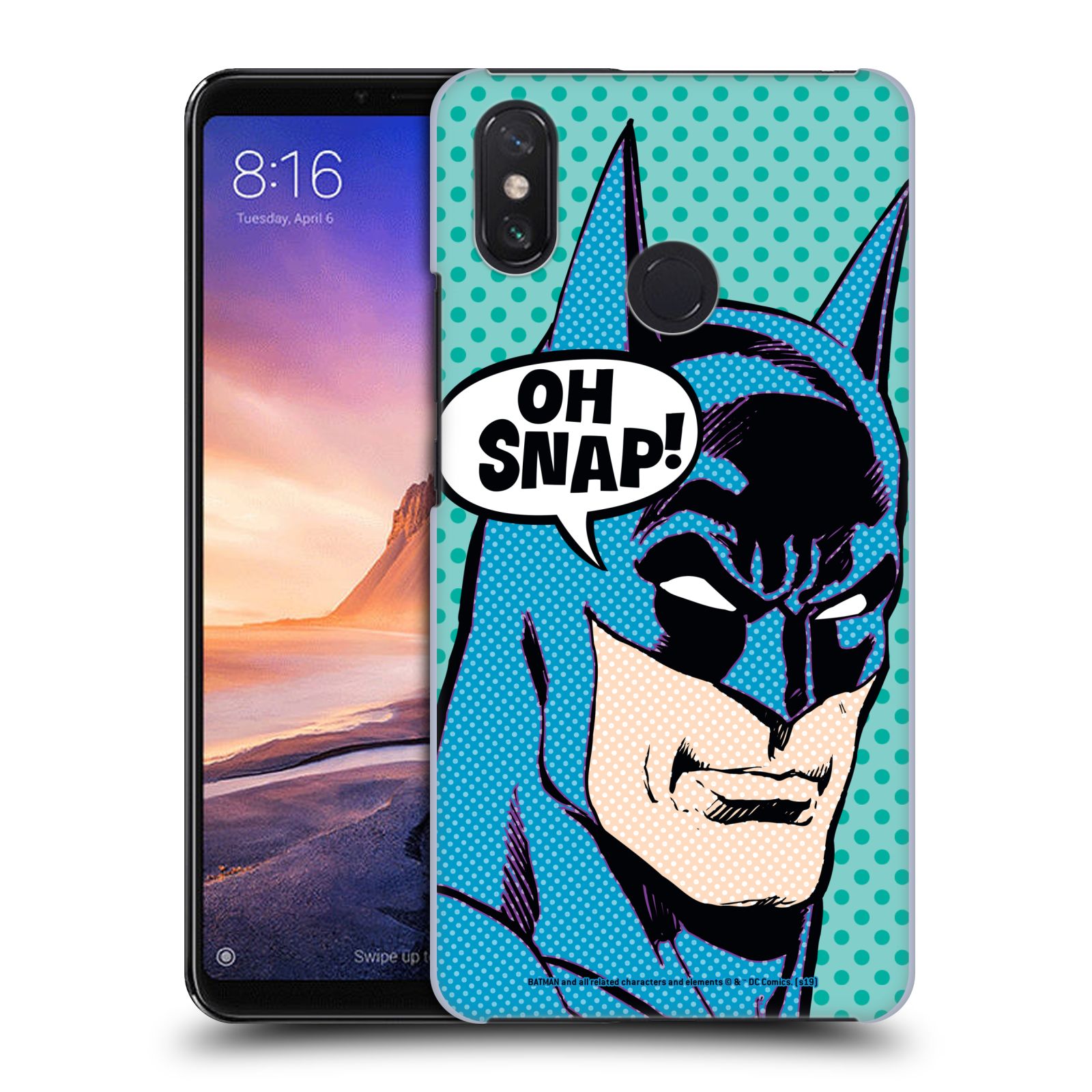 Pouzdro na mobil Xiaomi Mi Max 3 - HEAD CASE - DC komix Batman Pop Art tvář