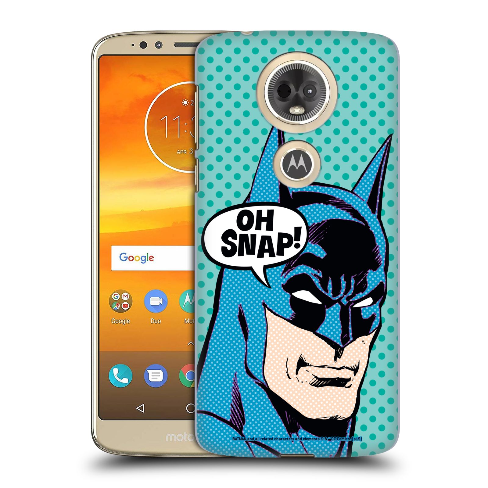 Pouzdro na mobil Motorola Moto E5 PLUS - HEAD CASE - DC komix Batman Pop Art tvář