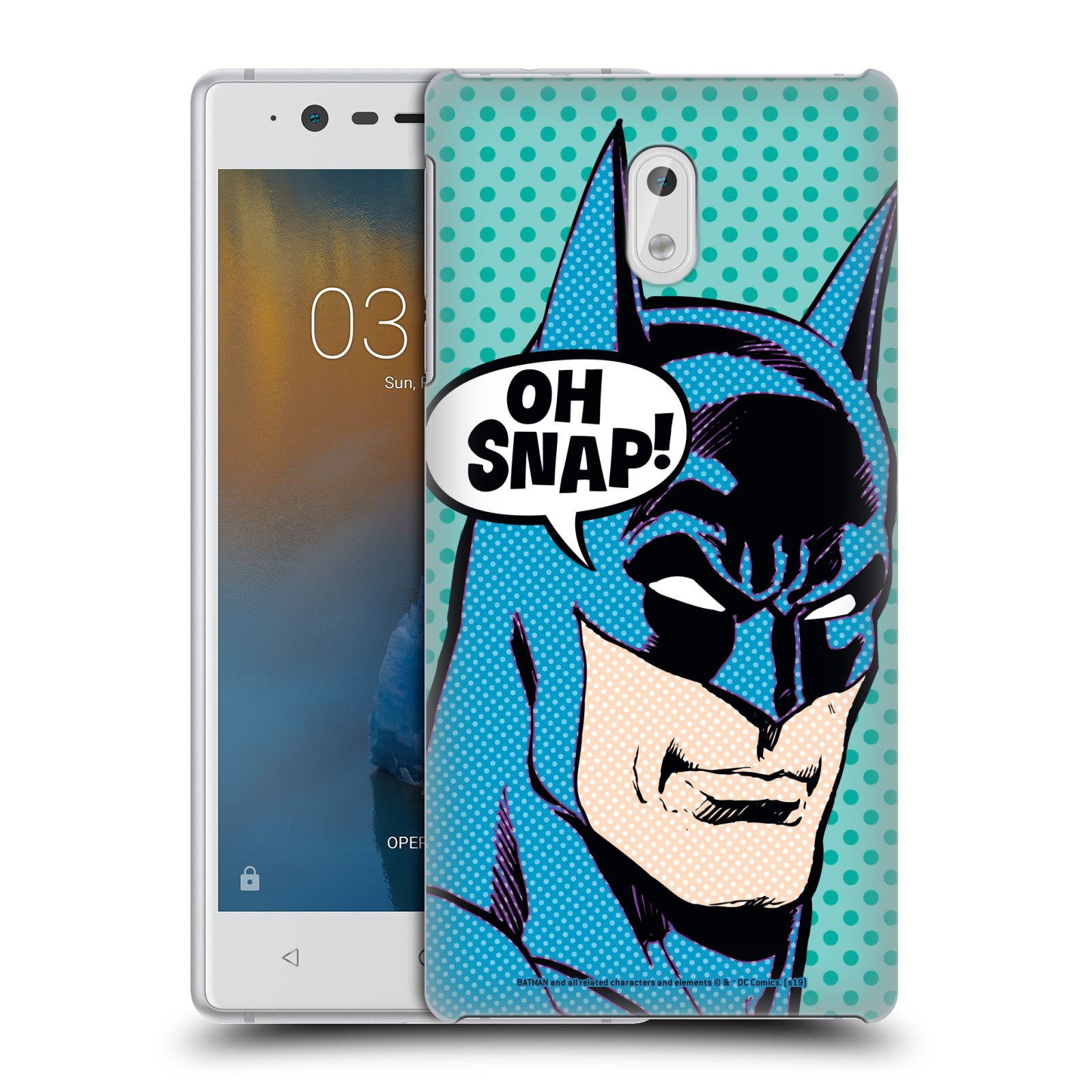 Pouzdro na mobil Nokia 3 - HEAD CASE - DC komix Batman Pop Art tvář