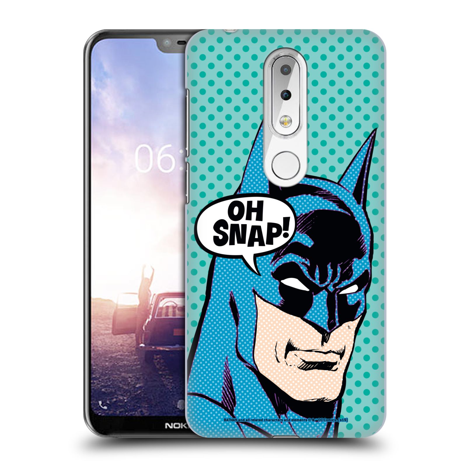 Pouzdro na mobil Nokia 6.1 PLUS - HEAD CASE - DC komix Batman Pop Art tvář