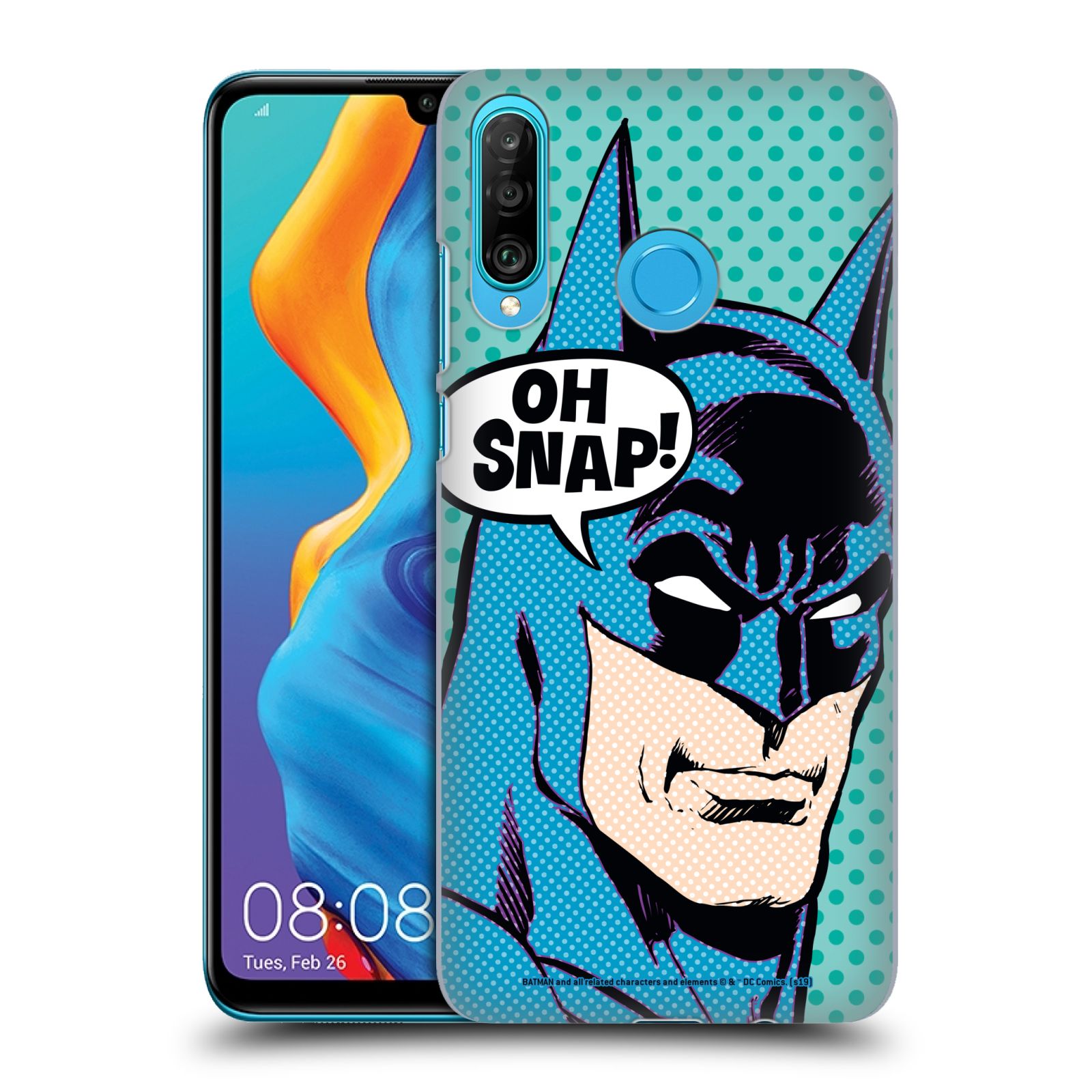 Pouzdro na mobil Huawei P30 LITE - HEAD CASE - DC komix Batman Pop Art tvář