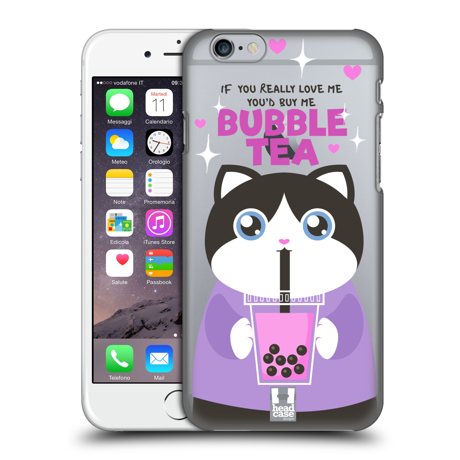 Pouzdro na mobil Apple Iphone 6/6S - HEAD CASE - Kočička a čaj