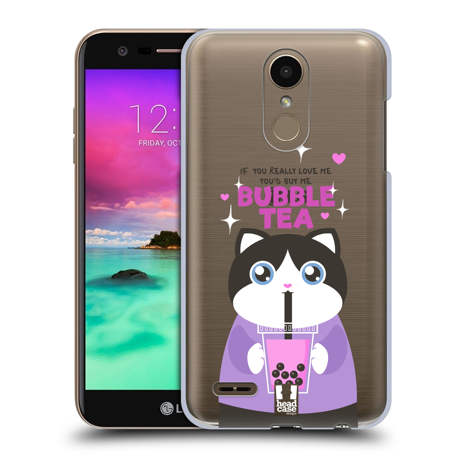 Pouzdro na mobil LG K10 2018 - HEAD CASE - Kočička a čaj