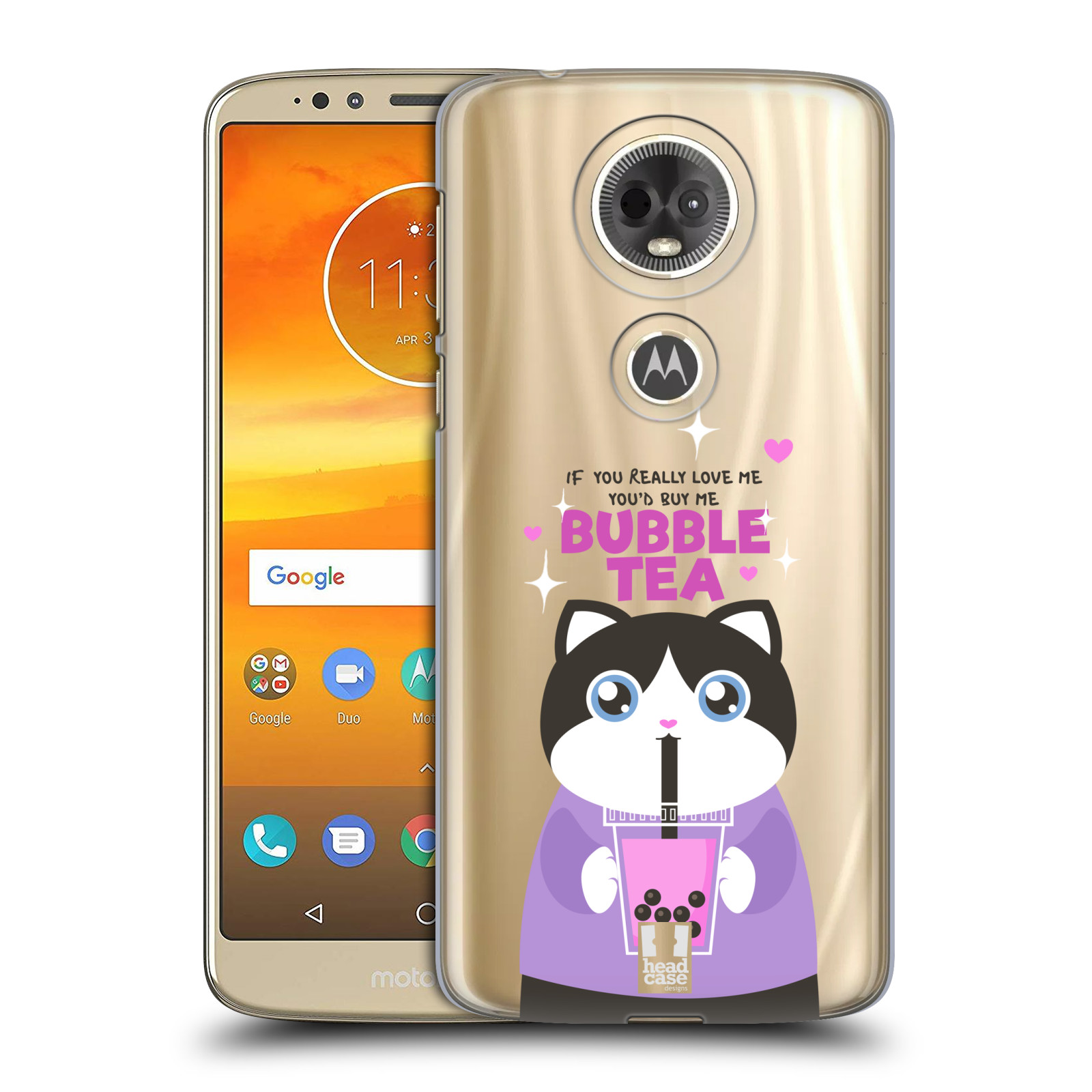 Pouzdro na mobil Motorola Moto E5 PLUS - HEAD CASE - Kočička a čaj