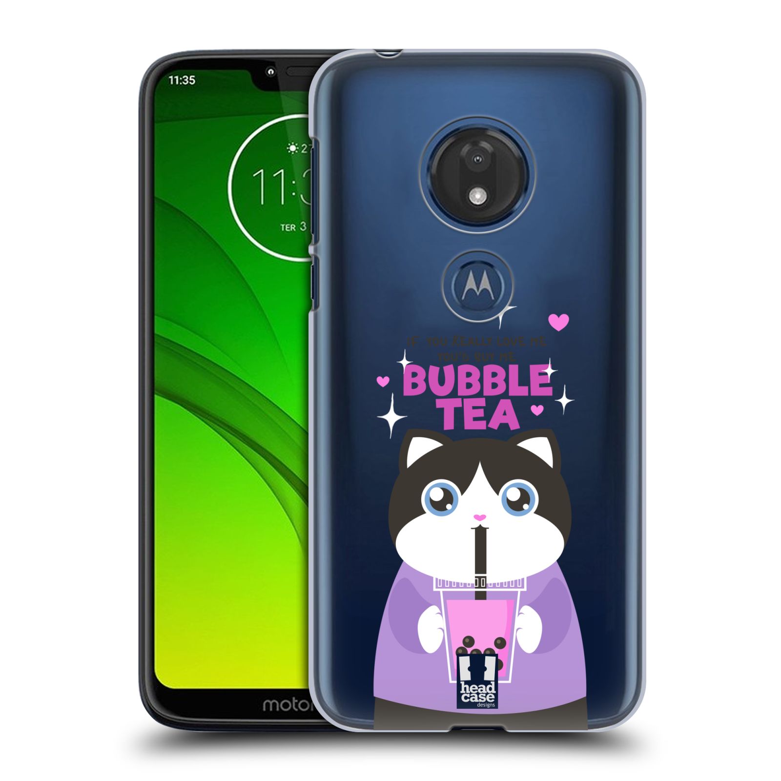 Pouzdro na mobil Motorola Moto G7 Play - HEAD CASE - Kočička a čaj