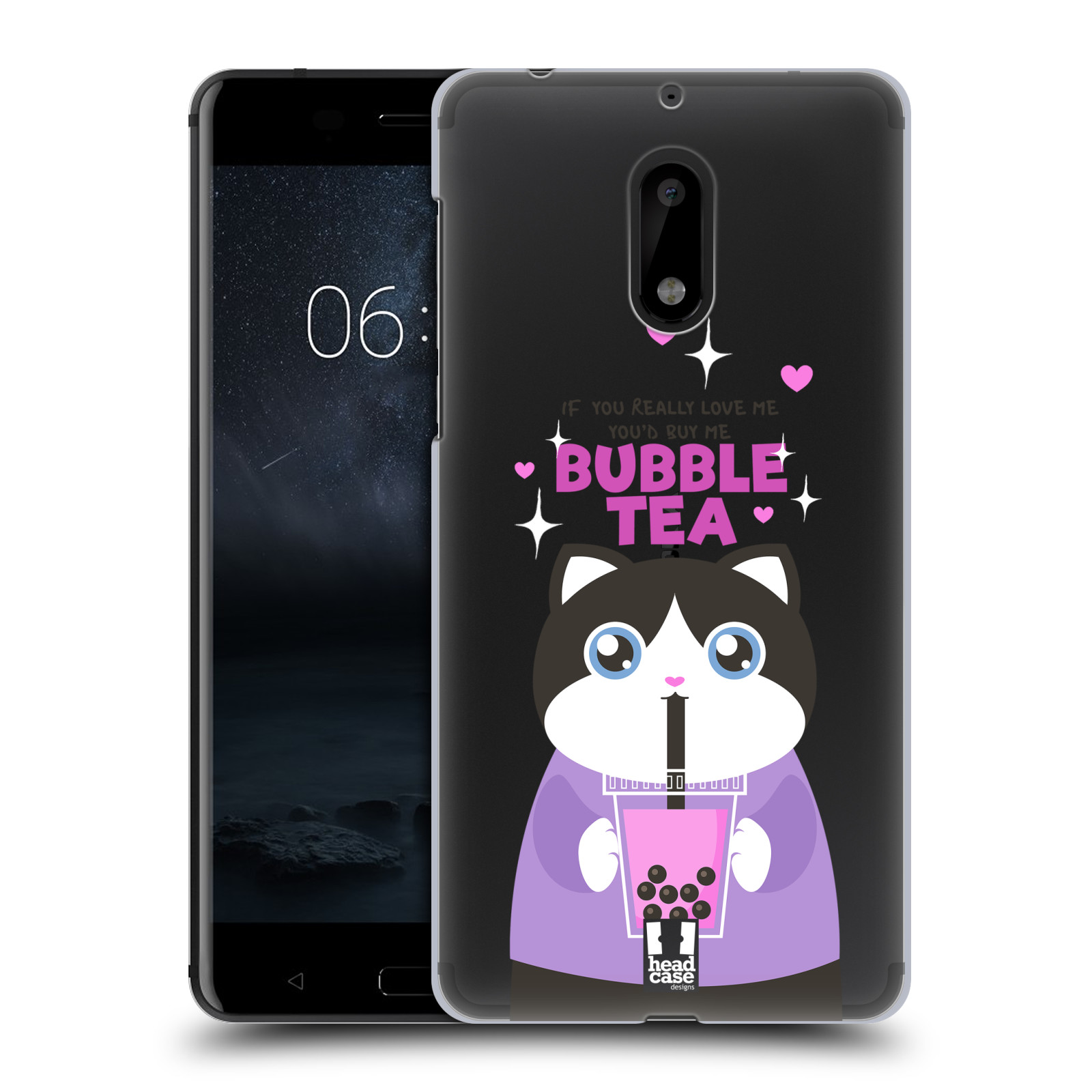 Pouzdro na mobil Nokia 6 - HEAD CASE - Kočička a čaj