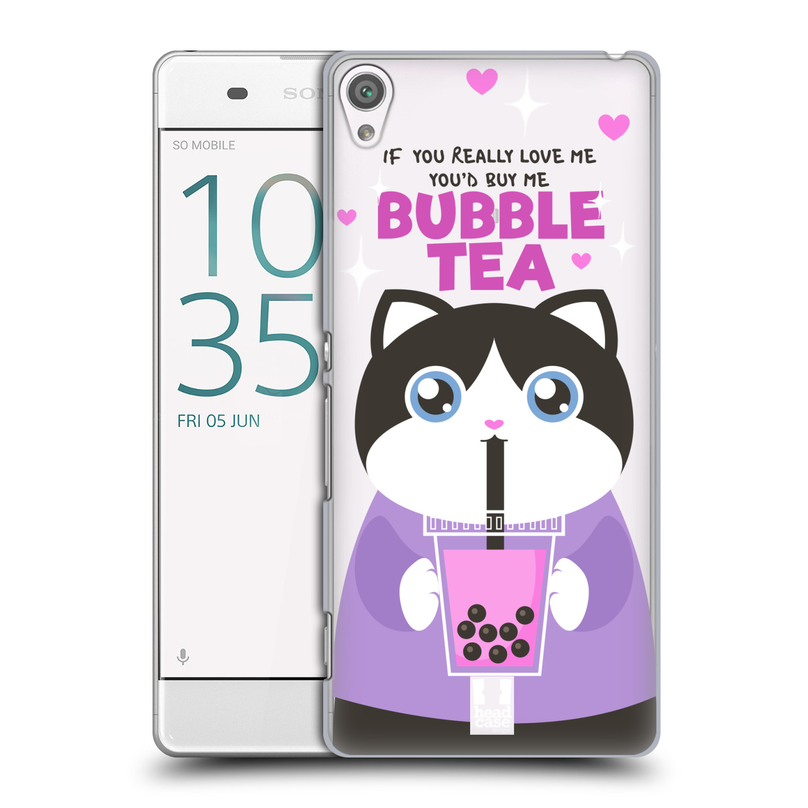 Pouzdro na mobil Sony Xperia XA - HEAD CASE - Kočička a čaj