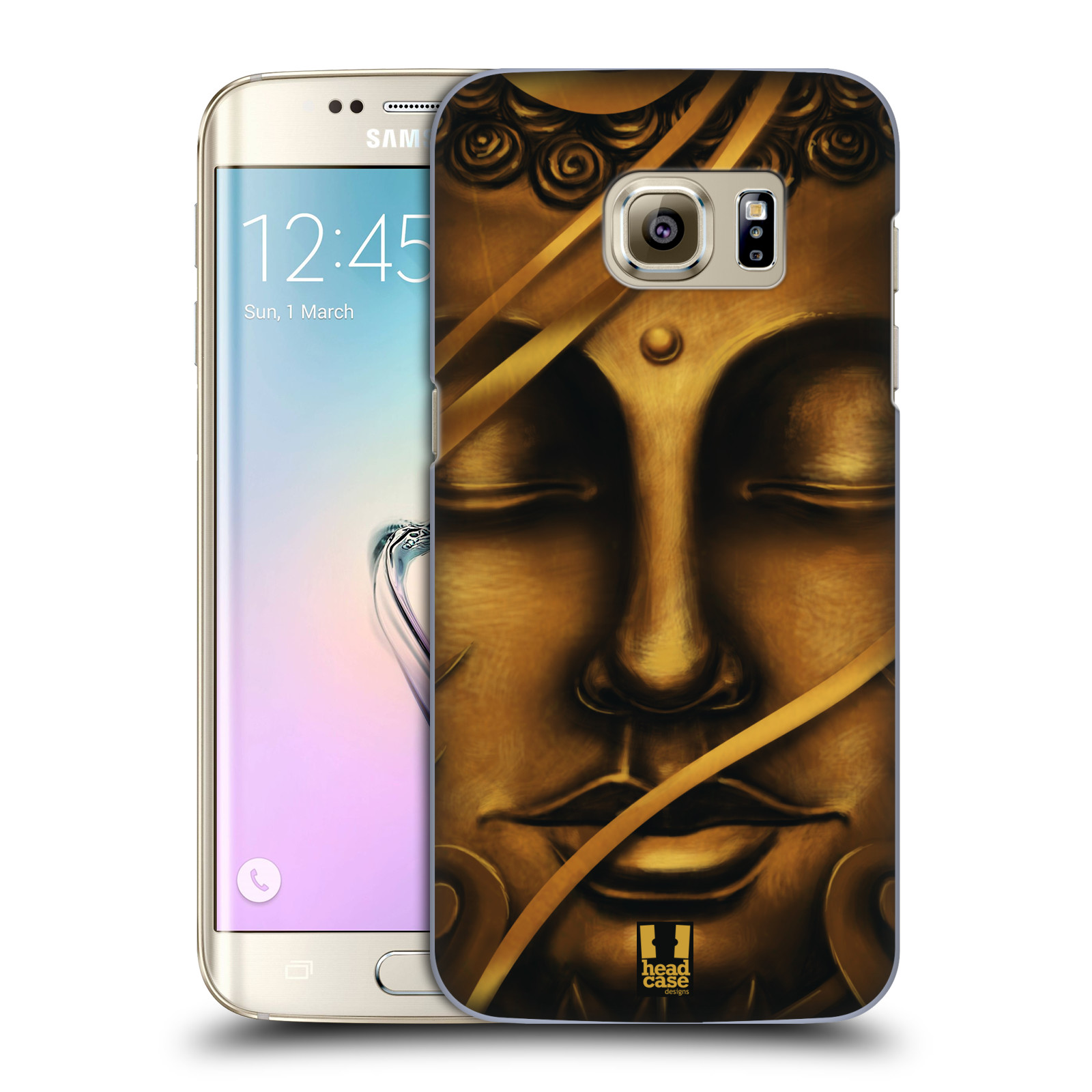 HEAD CASE plastový obal na mobil SAMSUNG GALAXY S7 EDGE vzor BUDDHA ZLATÝ BUDHA