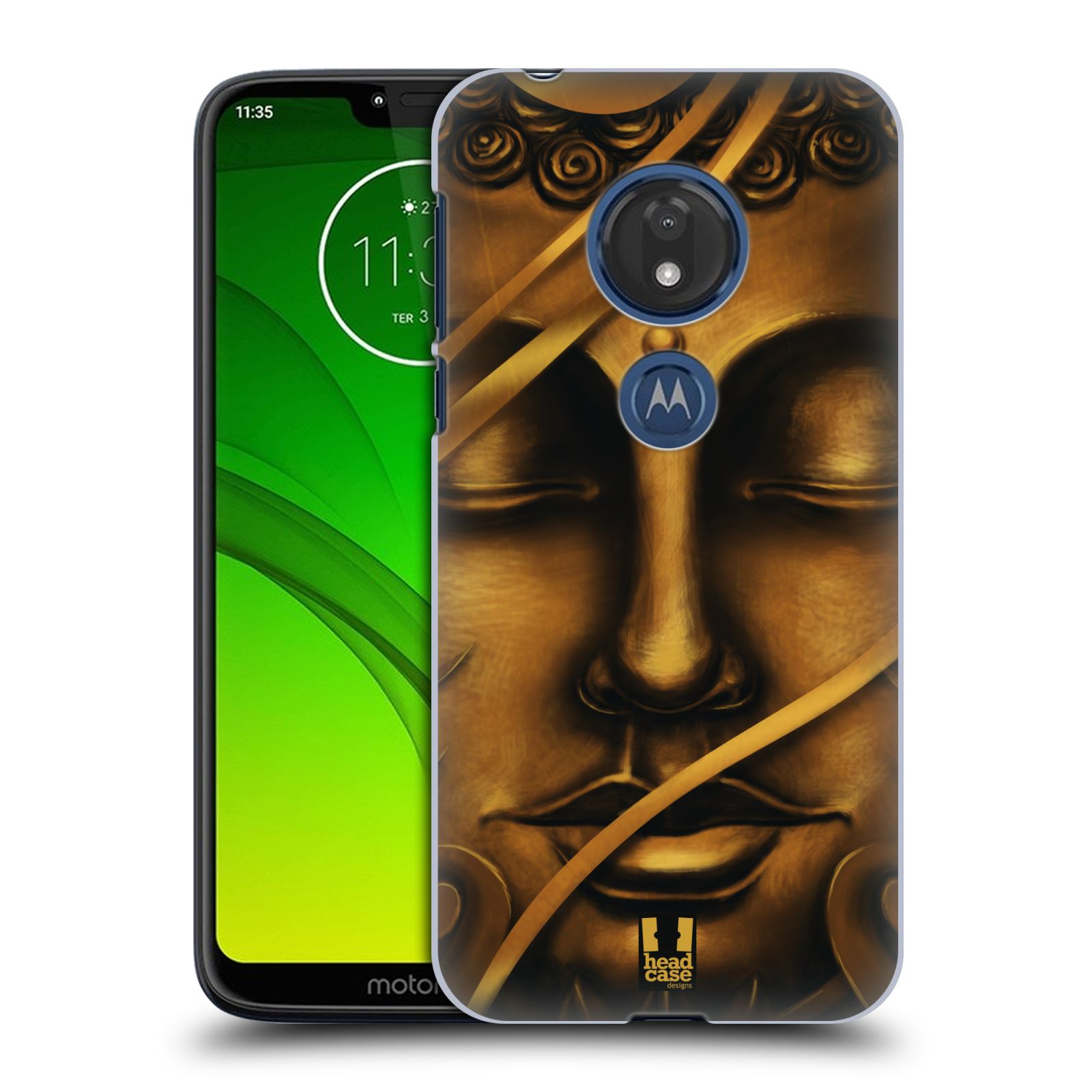 Pouzdro na mobil Motorola Moto G7 Play vzor BUDDHA ZLATÝ BUDHA