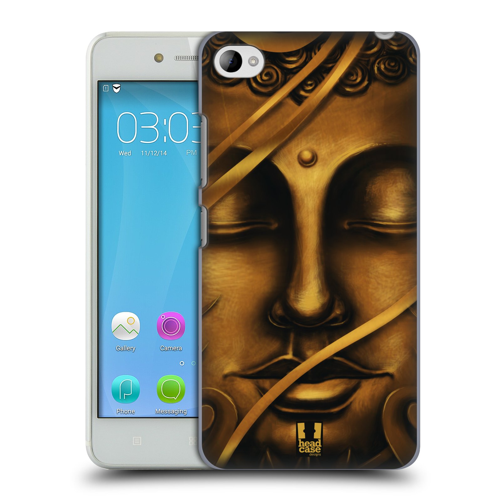 HEAD CASE pevný plastový obal na mobil LENOVO S90 vzor BUDDHA ZLATÝ BUDHA