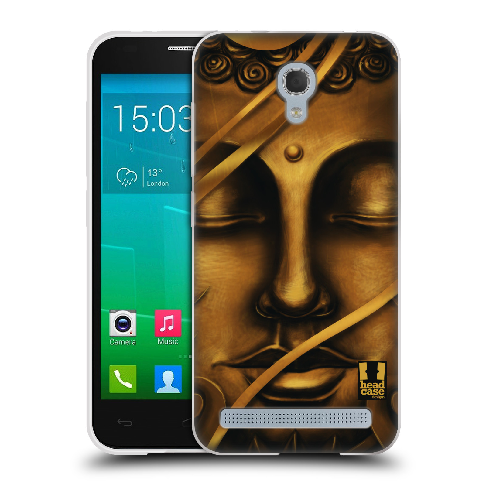 HEAD CASE silikonový obal na mobil Alcatel Idol 2 MINI S 6036Y vzor BUDDHA ZLATÝ BUDHA