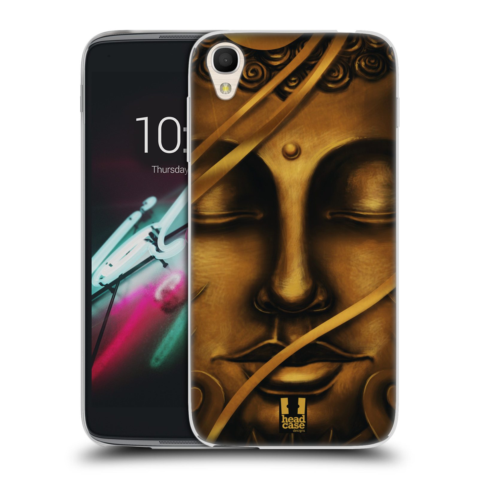 HEAD CASE silikonový obal na mobil Alcatel Idol 3 OT-6039Y (4.7) vzor BUDDHA ZLATÝ BUDHA