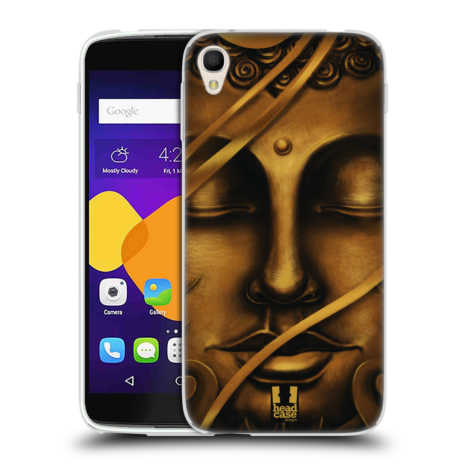 HEAD CASE silikonový obal na mobil Alcatel Idol 3 OT-6045Y (5.5) vzor BUDDHA ZLATÝ BUDHA