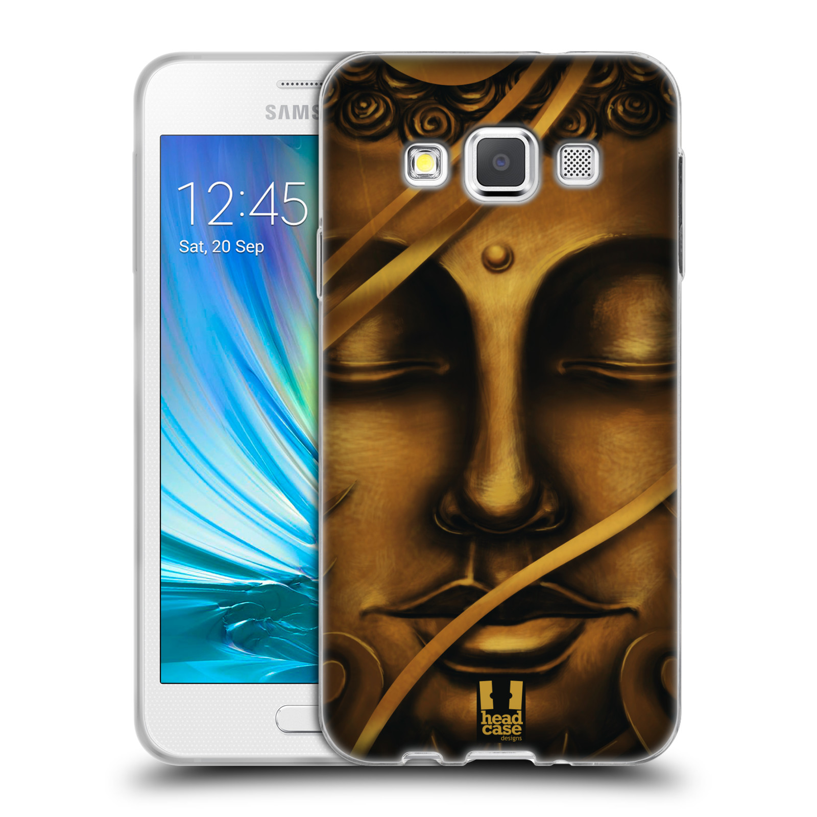 HEAD CASE silikonový obal na mobil Samsung Galaxy A3 vzor BUDDHA ZLATÝ BUDHA