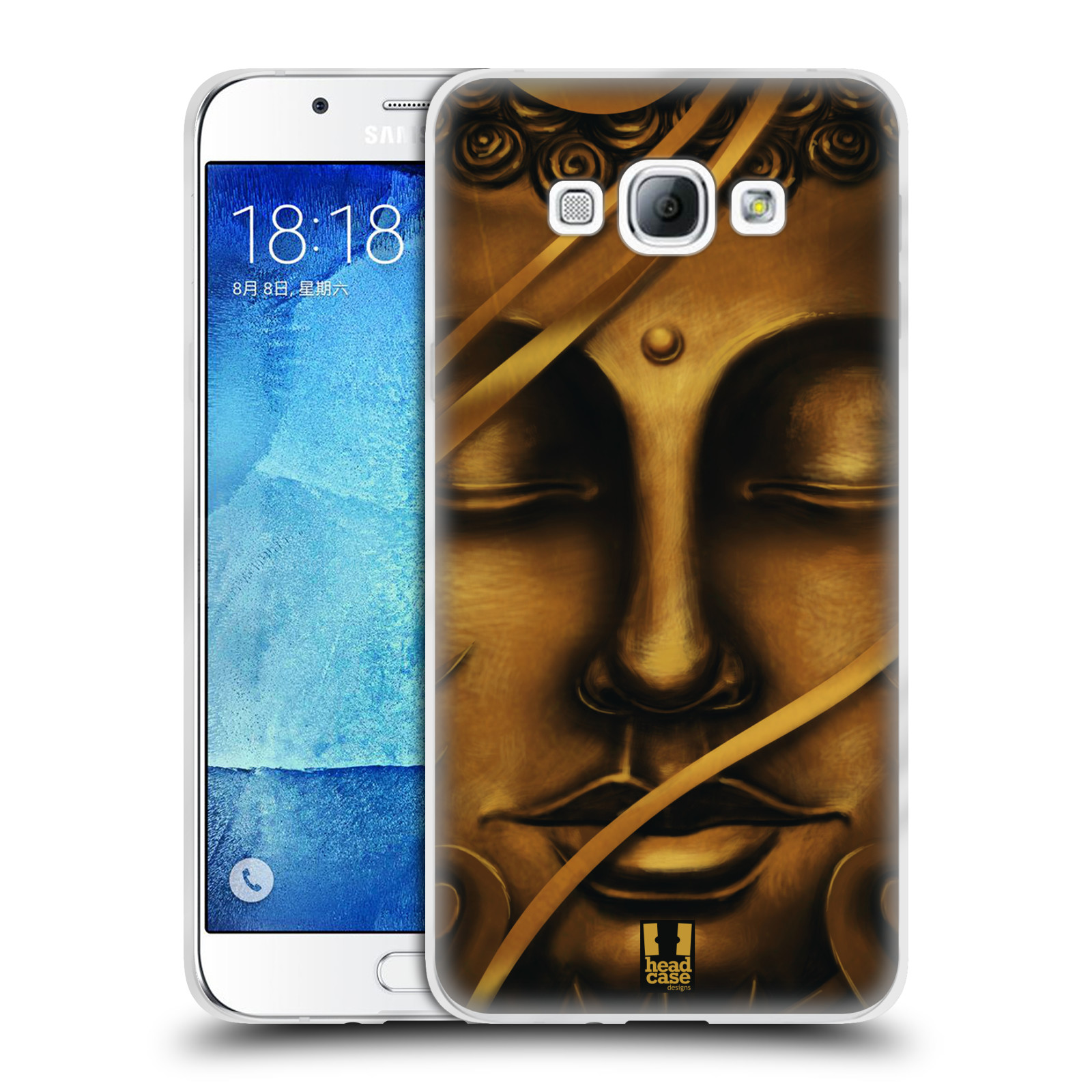 HEAD CASE silikonový obal na mobil Samsung Galaxy A8 vzor BUDDHA ZLATÝ BUDHA
