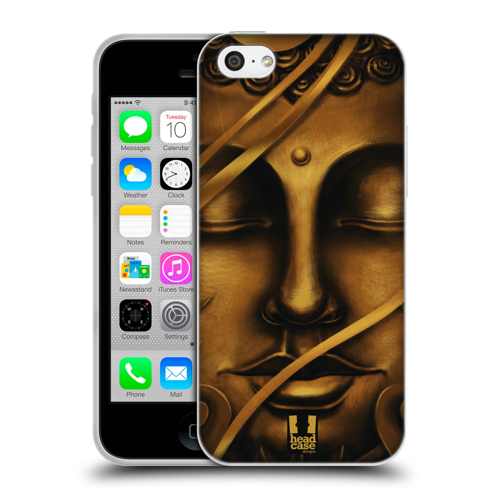 HEAD CASE silikonový obal na mobil Apple Iphone 5C vzor BUDDHA ZLATÝ BUDHA