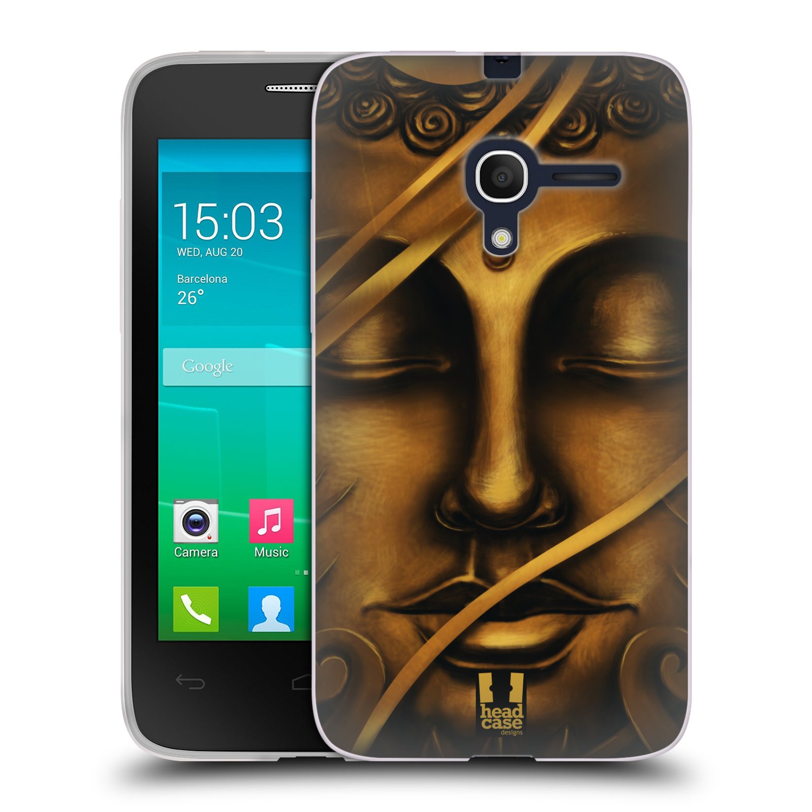 HEAD CASE silikonový obal na mobil Alcatel POP D3 OT-4035D vzor BUDDHA ZLATÝ BUDHA