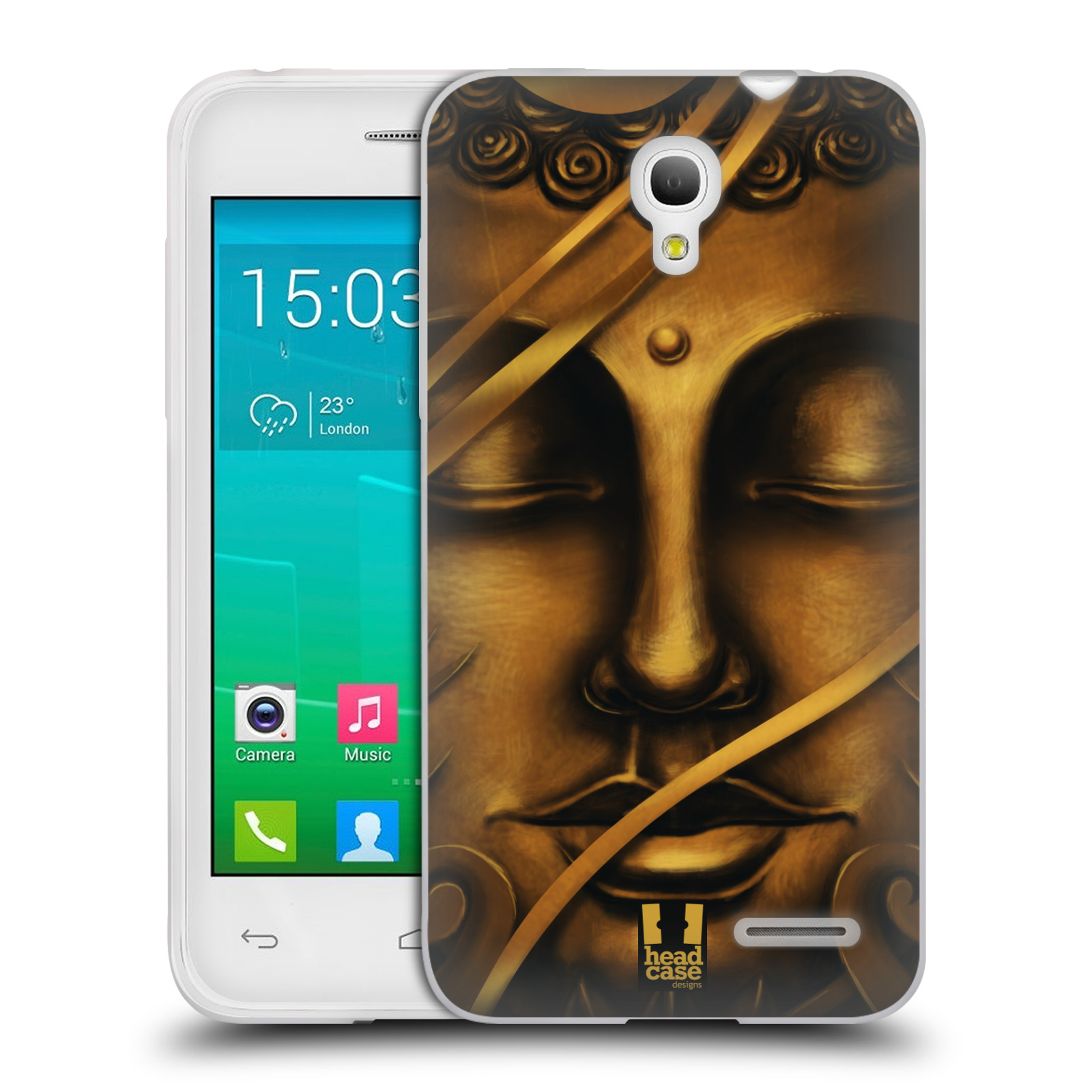 HEAD CASE silikonový obal na mobil Alcatel POP S3 OT-5050Y vzor BUDDHA ZLATÝ BUDHA
