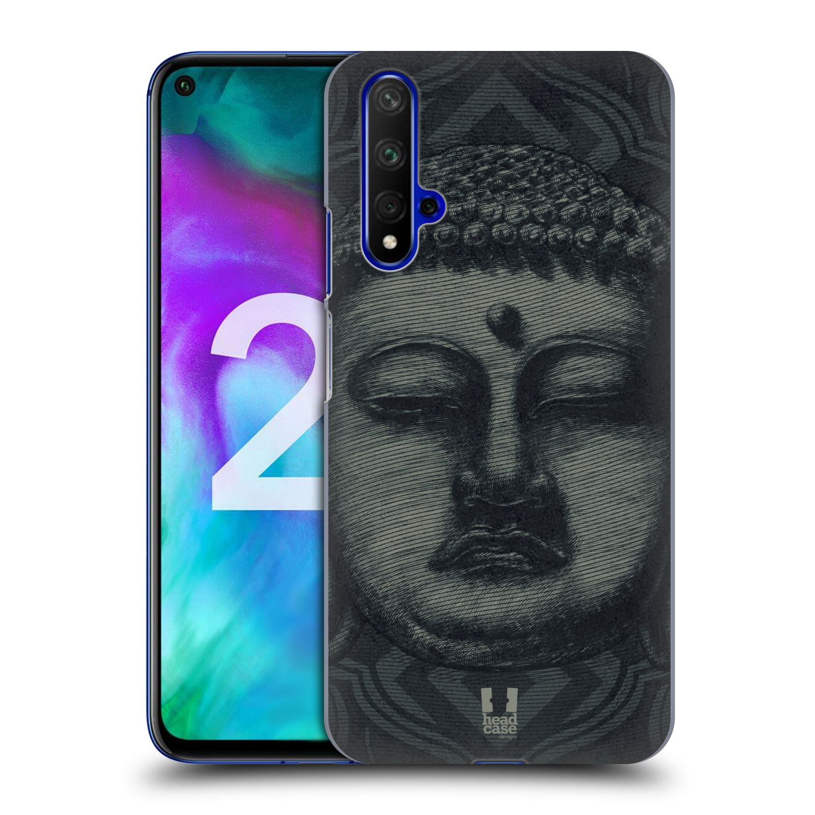 Pouzdro na mobil Honor 20 - HEAD CASE - vzor BUDDHA KAMAKURA tvář