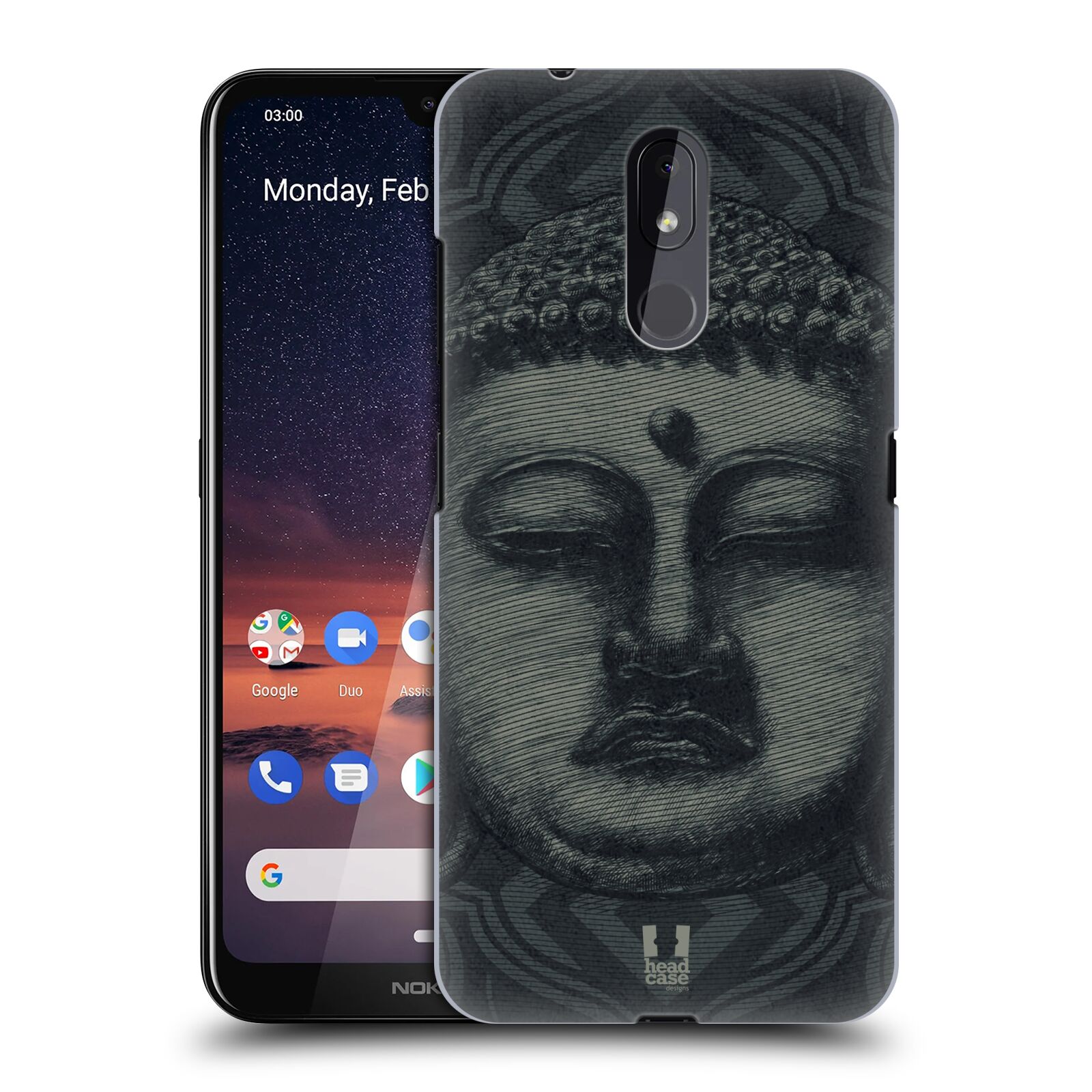 Pouzdro na mobil Nokia 3.2 - HEAD CASE - vzor BUDDHA KAMAKURA tvář