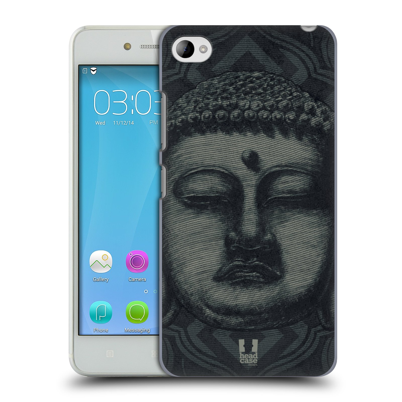 HEAD CASE pevný plastový obal na mobil LENOVO S90 vzor BUDDHA KAMAKURA tvář