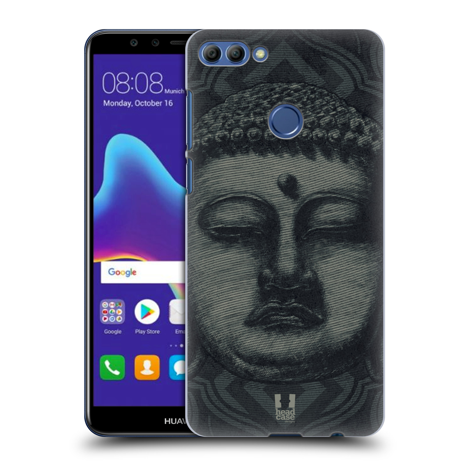 HEAD CASE plastový obal na mobil Huawei Y9 2018 vzor BUDDHA KAMAKURA tvář