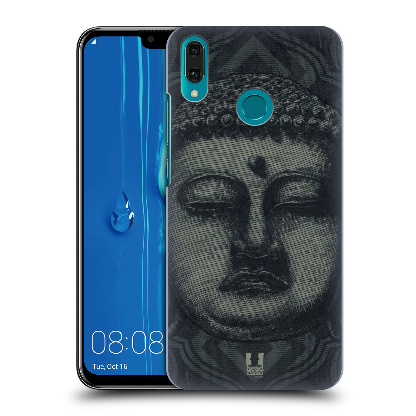 Pouzdro na mobil Huawei Y9 2019 - HEAD CASE - vzor BUDDHA KAMAKURA tvář
