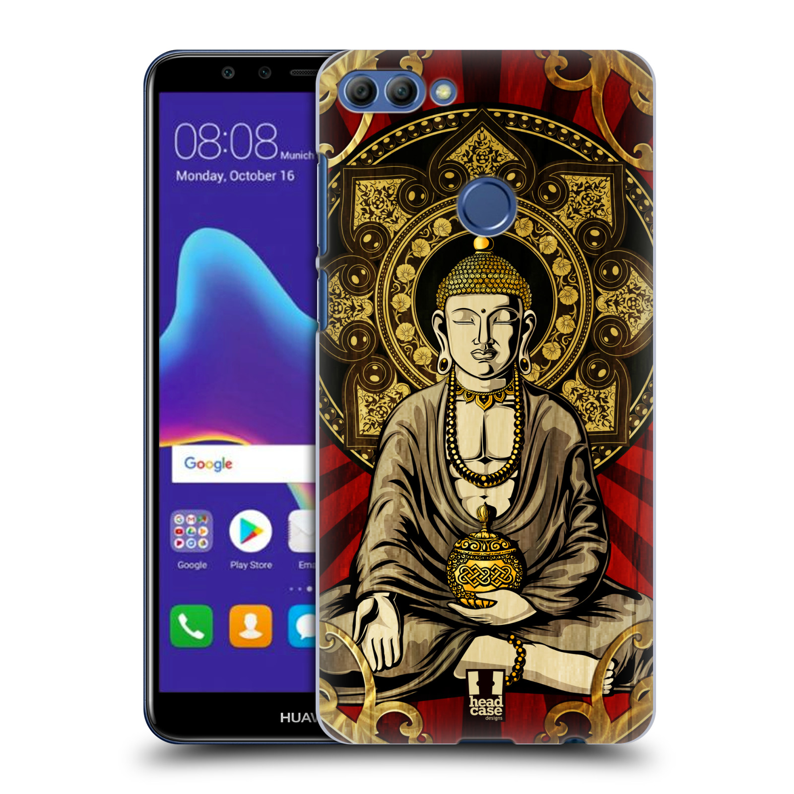 HEAD CASE plastový obal na mobil Huawei Y9 2018 vzor BUDDHA Bangkok sedící