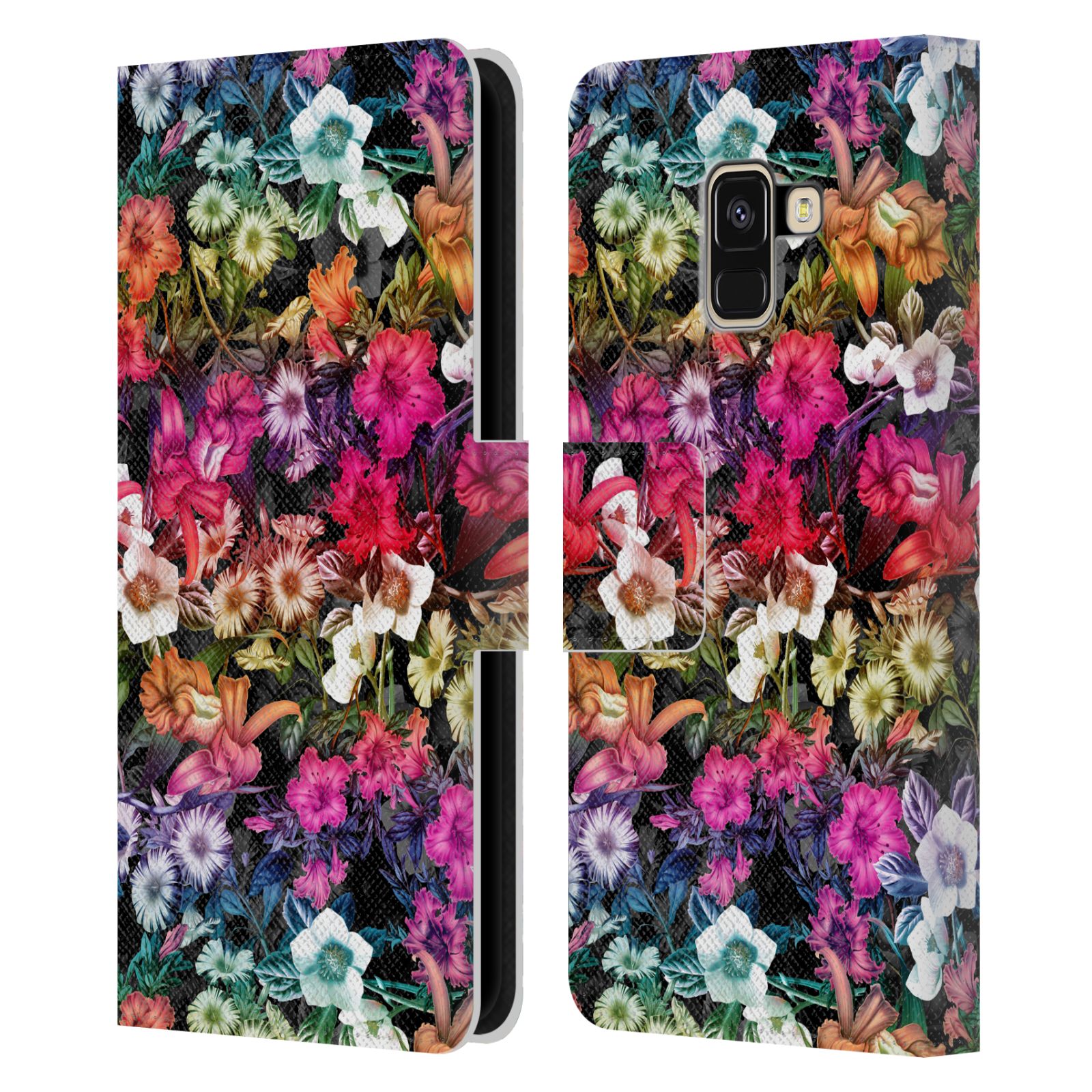 Pouzdro HEAD CASE pro mobil Samsung Galaxy A8 2018 - Burcu - Květiny multikolor