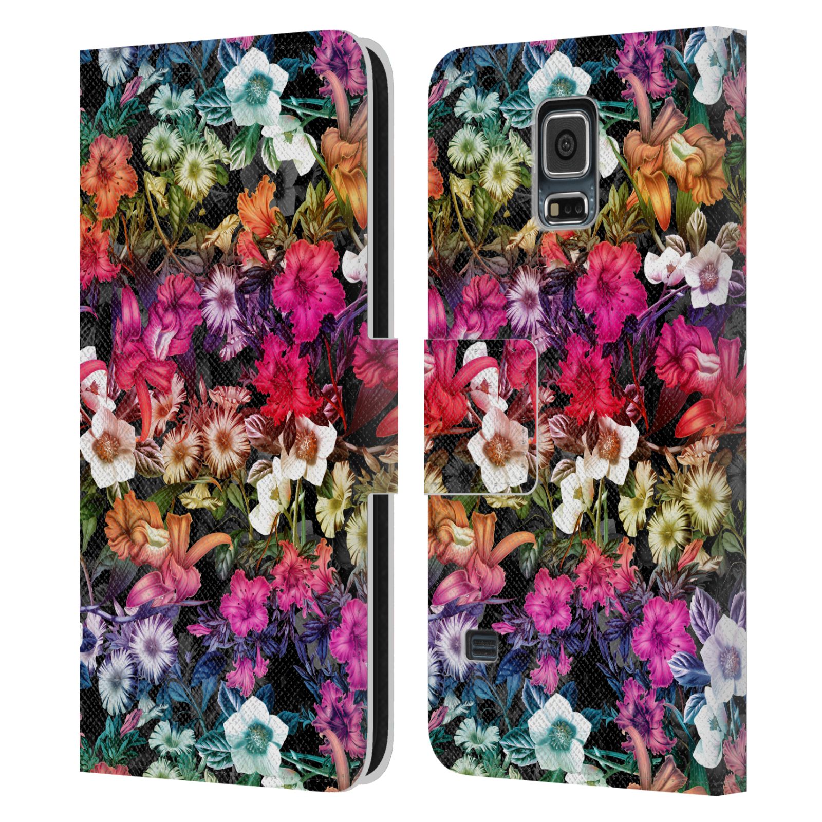 Pouzdro HEAD CASE pro mobil Samsung Galaxy S5  - Burcu - Květiny multikolor
