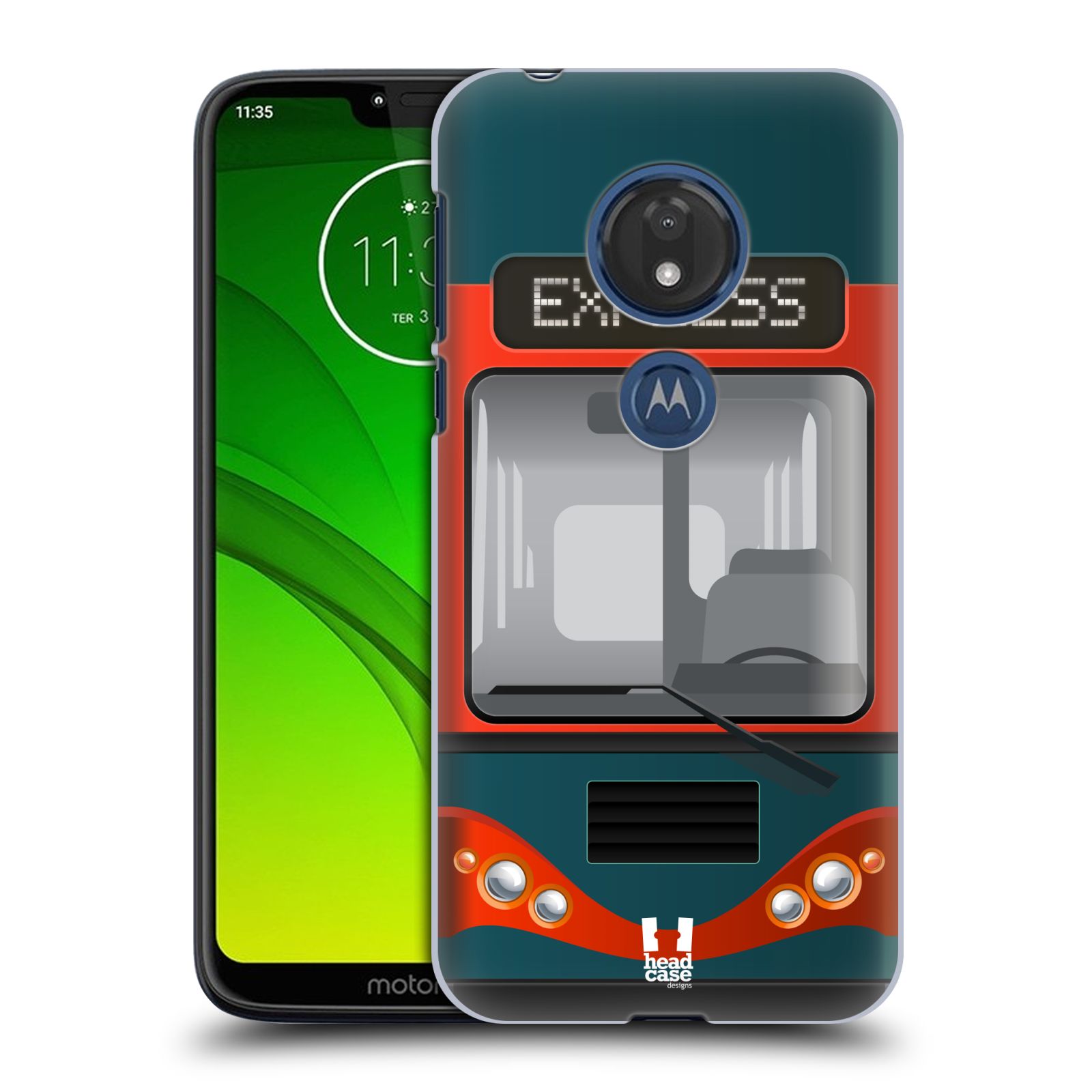 Pouzdro na mobil Motorola Moto G7 Play vzor Přední pohled vozidla METRO EXPRES