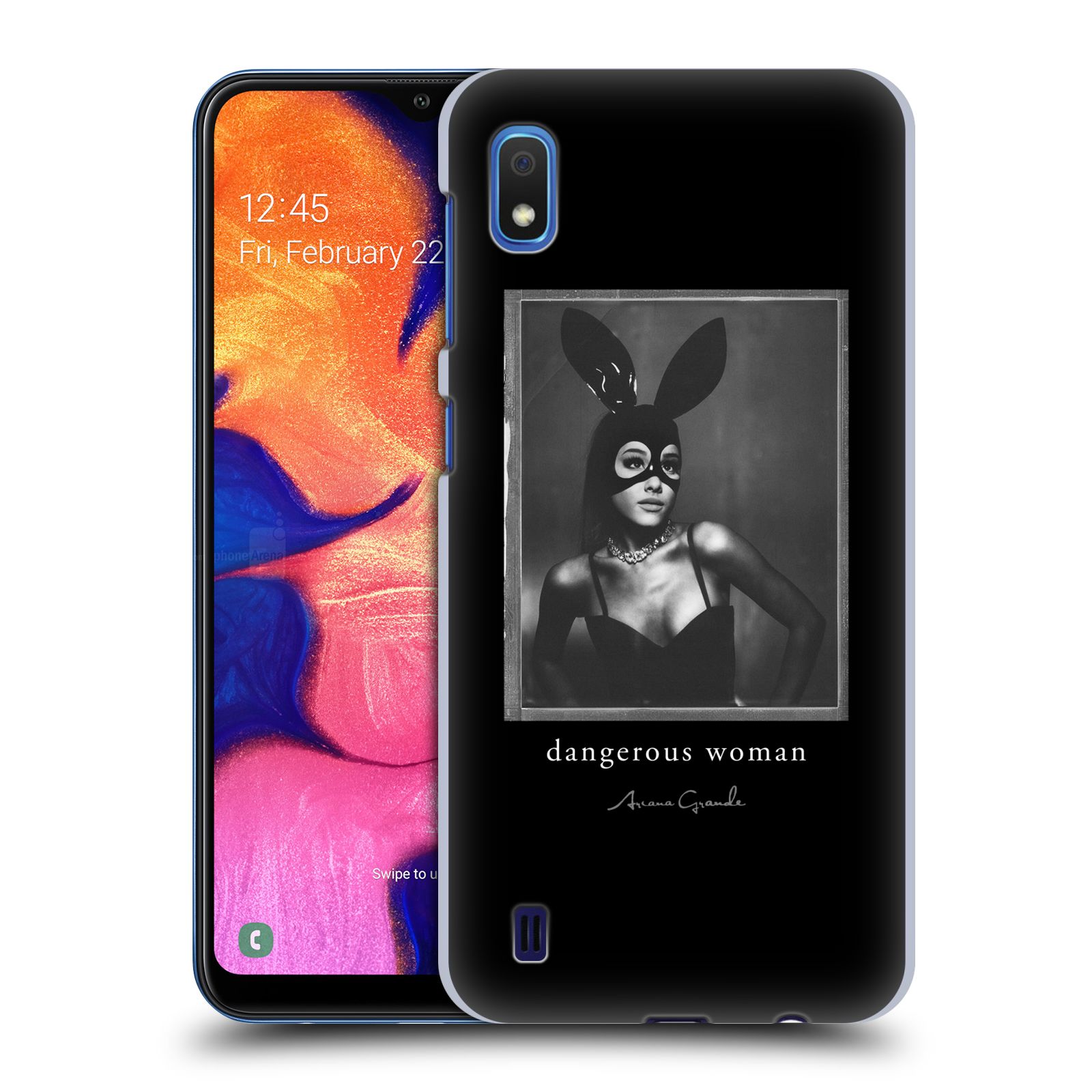 Pouzdro na mobil Samsung Galaxy A10 - HEAD CASE - zpěvačka Ariana Grande Dangerous Woman černá zajíček převlek