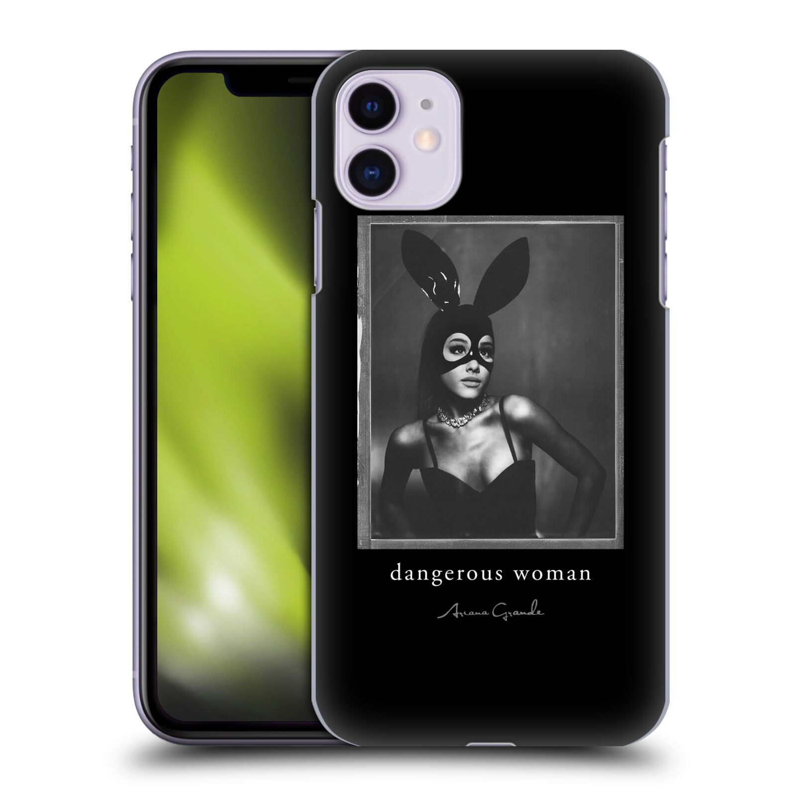 Pouzdro na mobil Apple Iphone 11 - HEAD CASE - zpěvačka Ariana Grande Dangerous Woman černá zajíček převlek