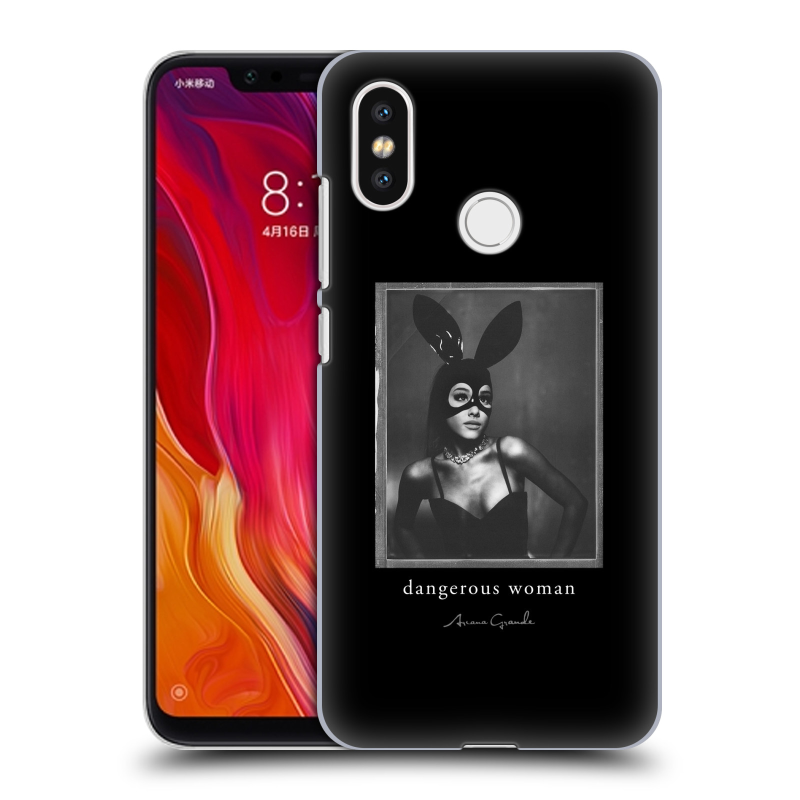 HEAD CASE plastový obal na mobil Xiaomi Mi 8 zpěvačka Ariana Grande Dangerous Woman černá zajíček převlek