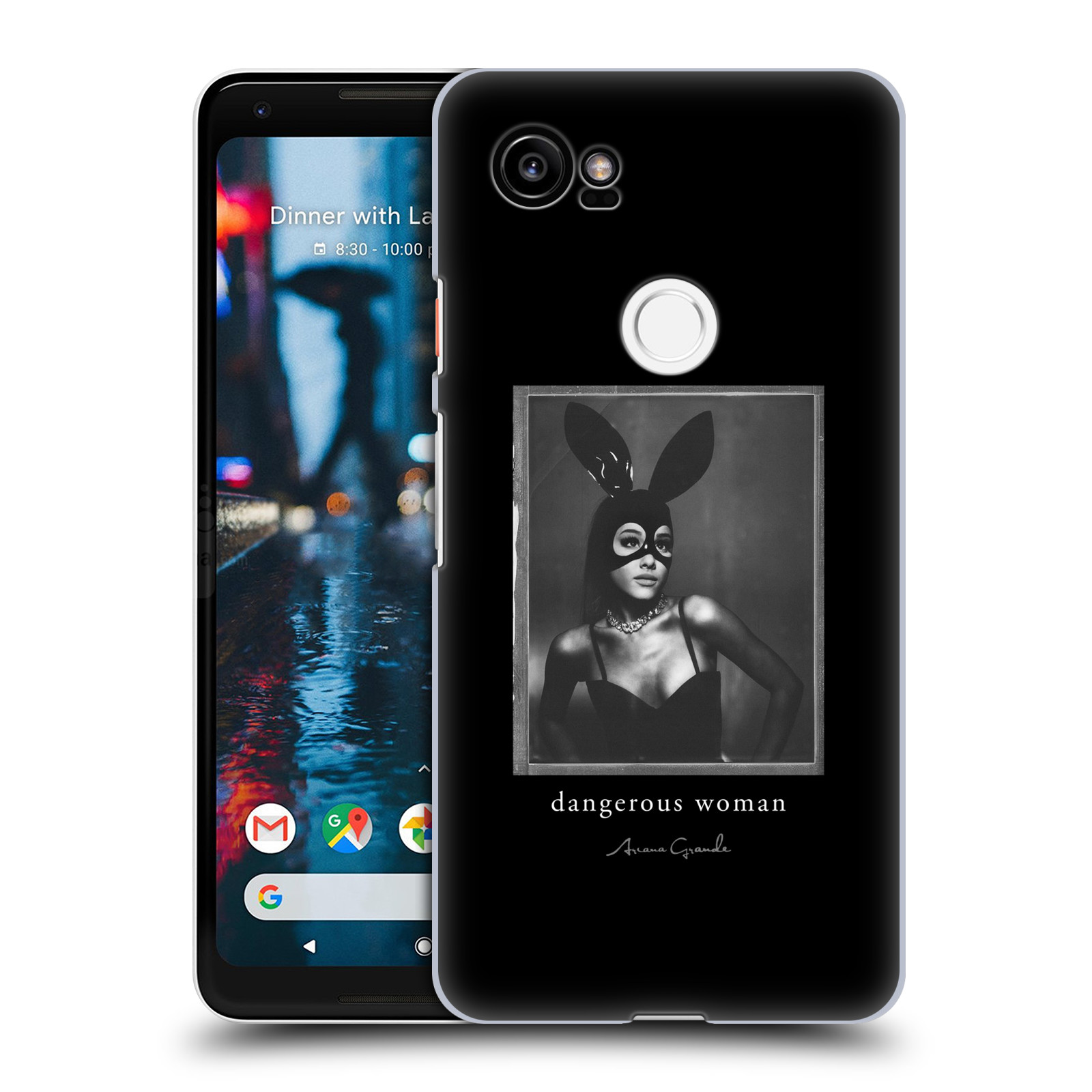 HEAD CASE plastový obal na mobil Google Pixel 2 XL zpěvačka Ariana Grande Dangerous Woman černá zajíček převlek