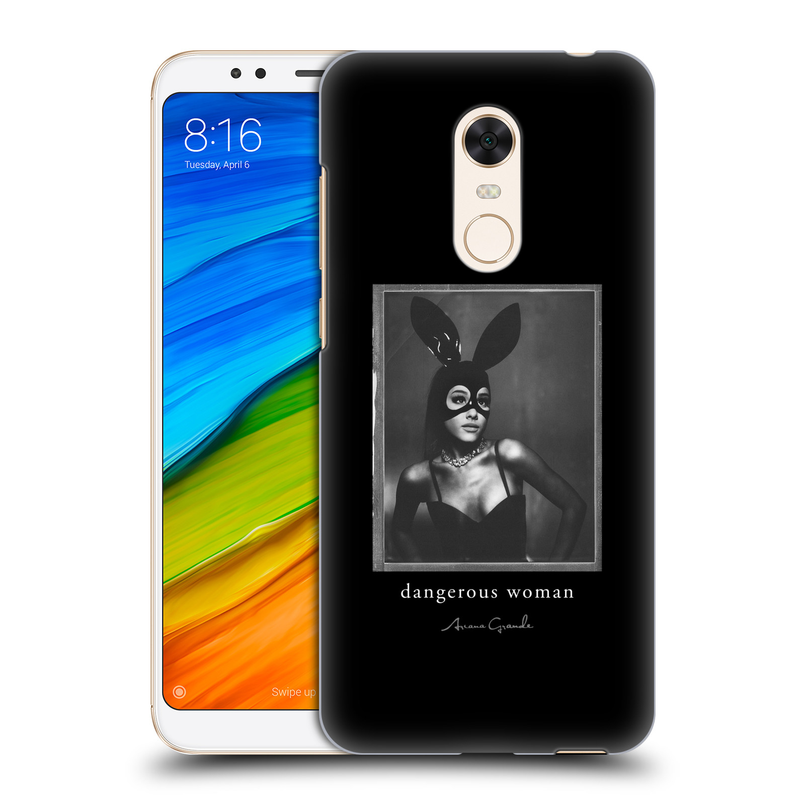 HEAD CASE plastový obal na mobil Xiaomi Redmi 5 PLUS zpěvačka Ariana Grande Dangerous Woman černá zajíček převlek