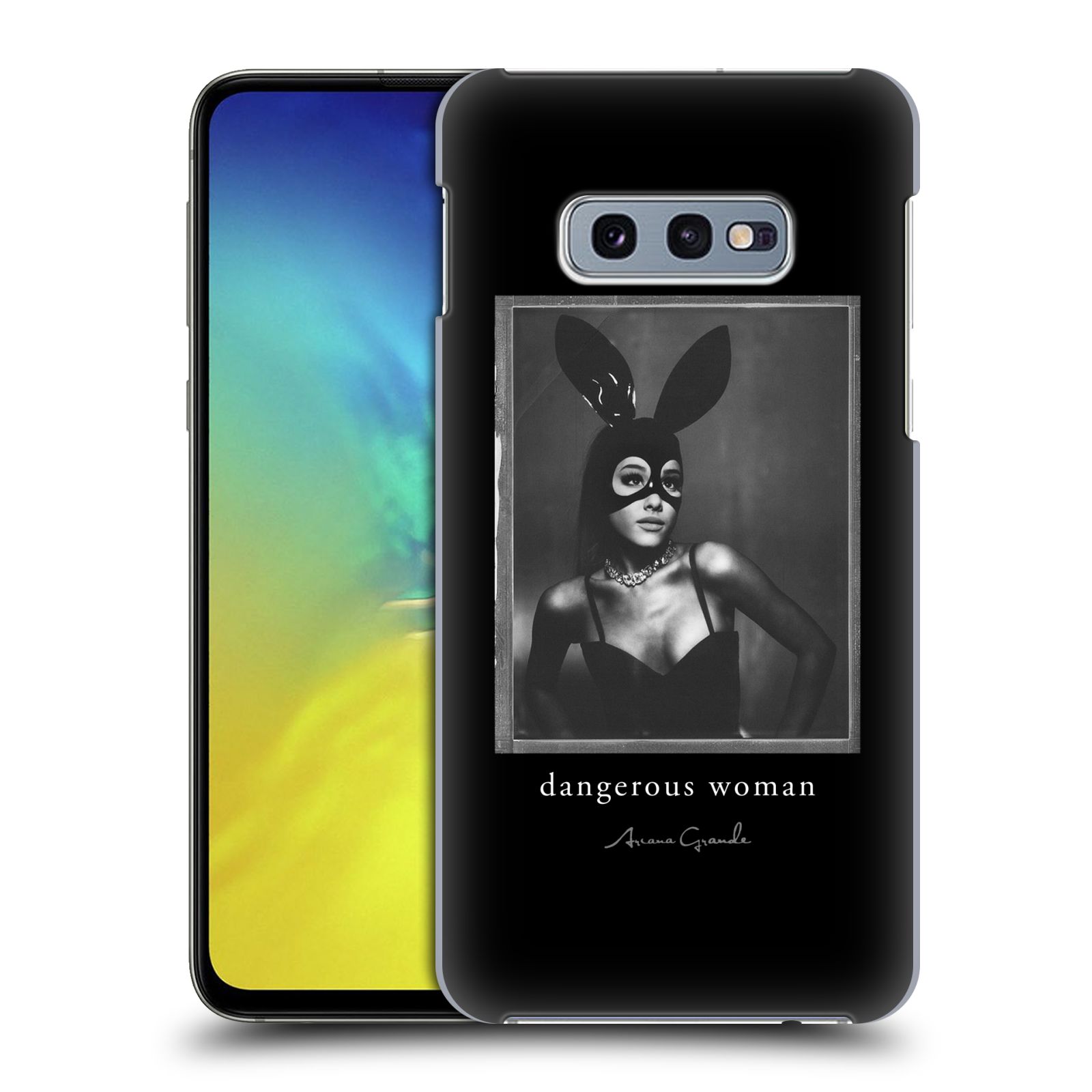 Pouzdro na mobil Samsung Galaxy S10e - HEAD CASE - zpěvačka Ariana Grande Dangerous Woman černá zajíček převlek