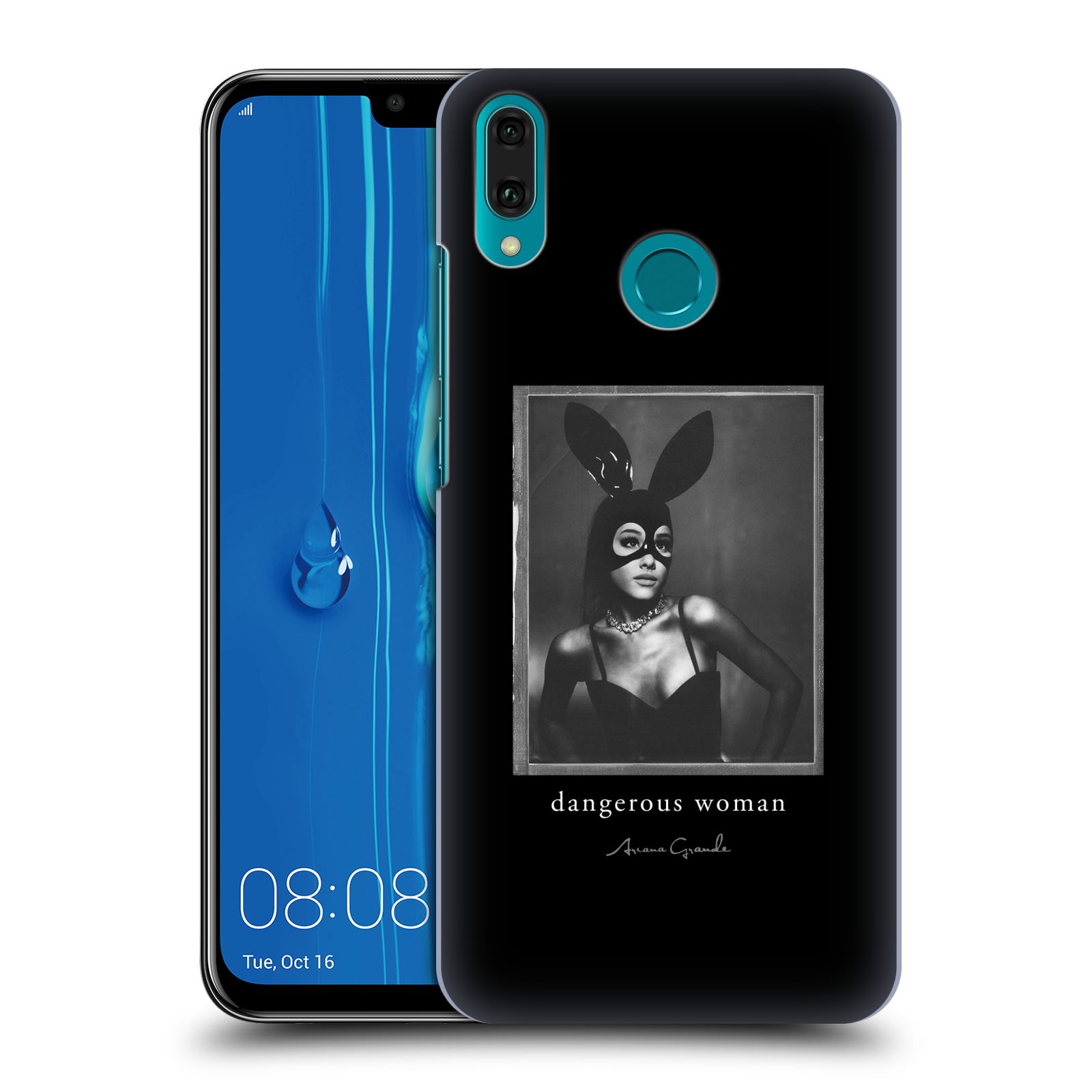 Pouzdro na mobil Huawei Y9 2019 - HEAD CASE - zpěvačka Ariana Grande Dangerous Woman černá zajíček převlek