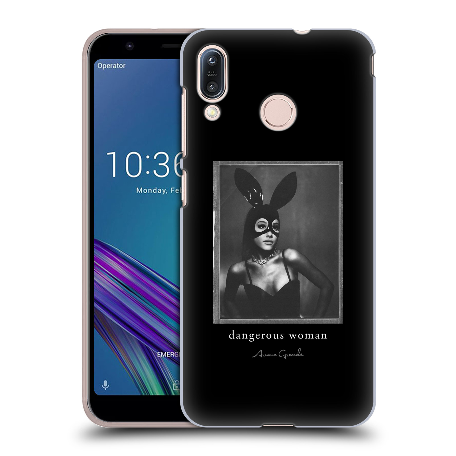 Pouzdro na mobil Asus Zenfone Max M1 (ZB555KL) - HEAD CASE - zpěvačka Ariana Grande Dangerous Woman černá zajíček převlek